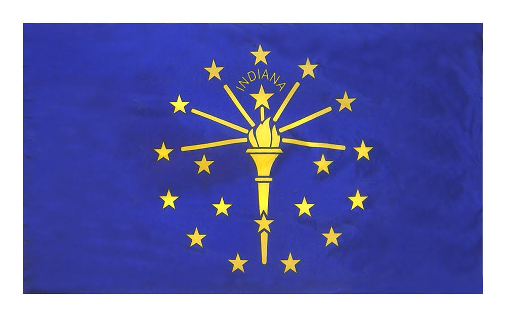 4ft. x 6ft. Indiana Flag with Side Pole Sleeve K413