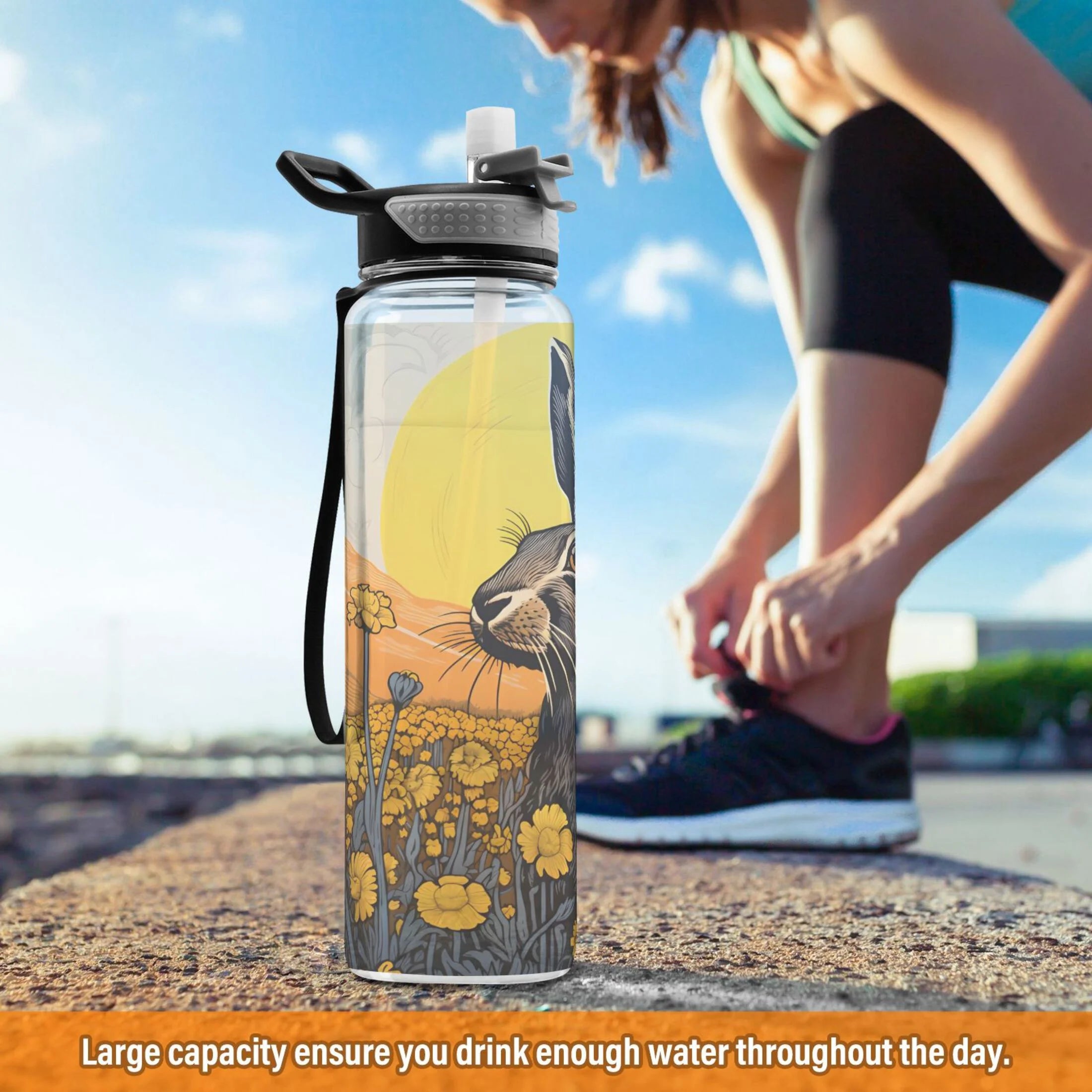 32oz Tritan Leakproof Water Bottle with Straw D285