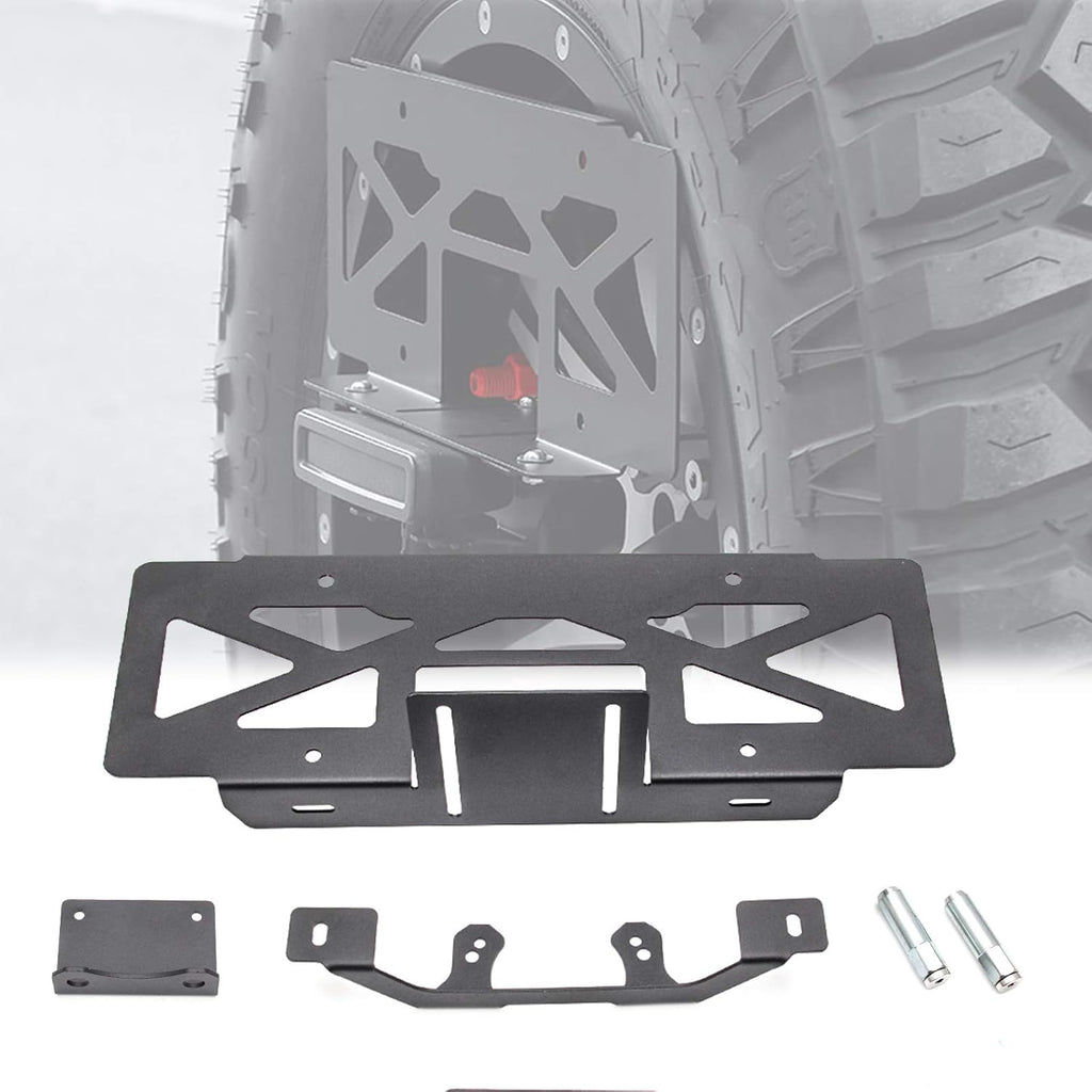 Rear Spare Tire Mount License Plate Relocation Bracket with 3rd Brake Light Mounting Bracket Kit H7303
