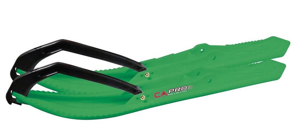 Green BX Snowmobile Skis with 6" Round Bars Complete Kit Q37646