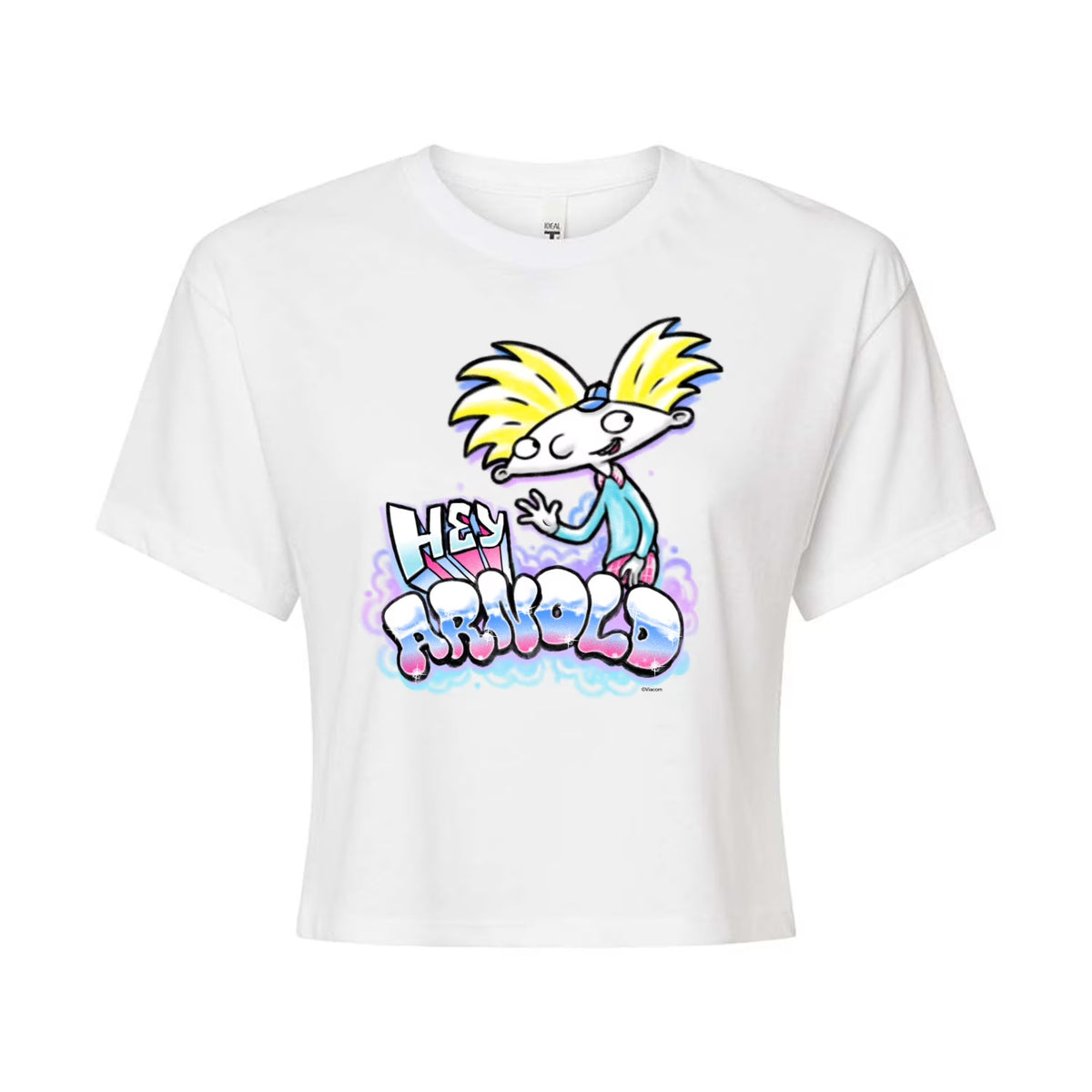 Juniors Cropped Cotton Blend T-Shirt X5755