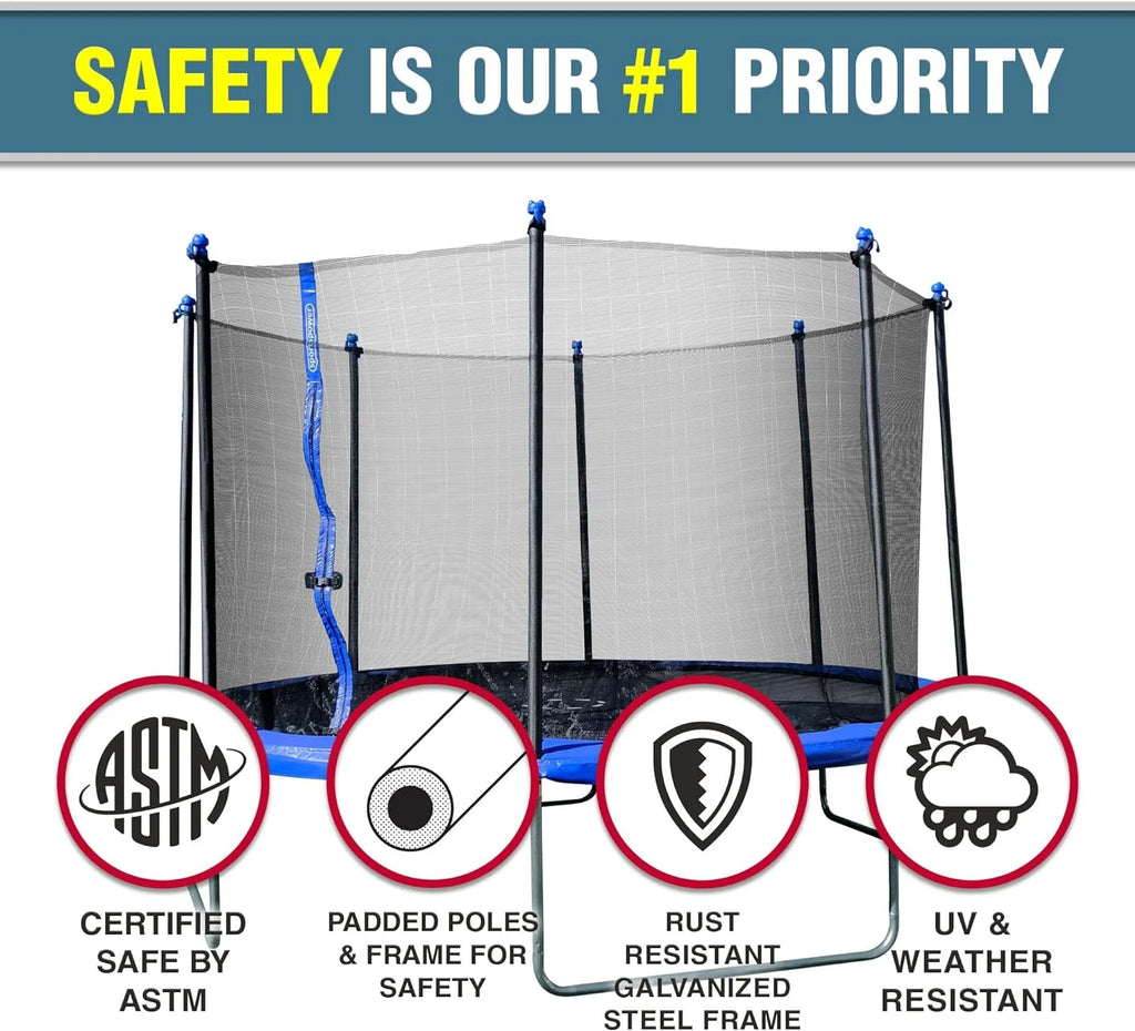 12ft Trampoline with UV Resistant Safety Enclosure, Blue U491