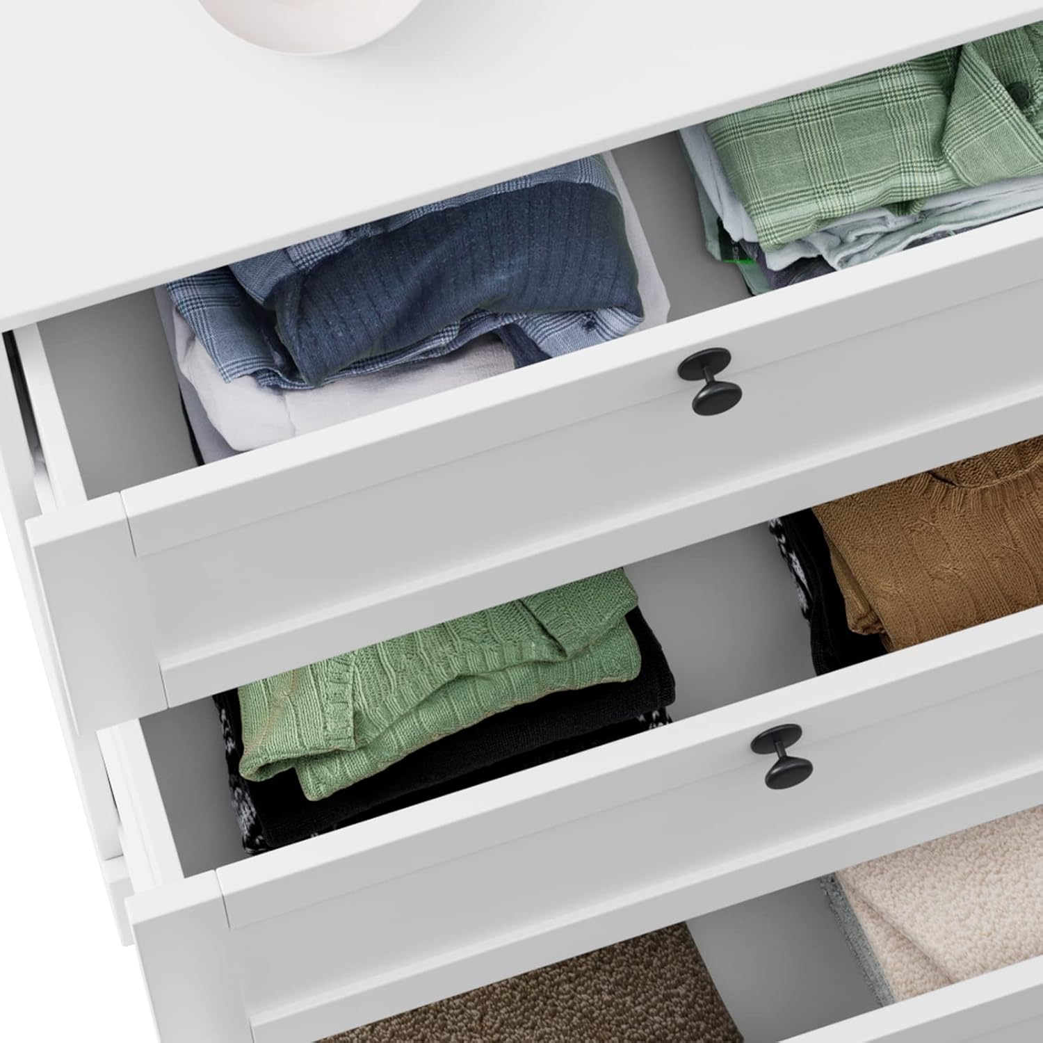 White 6 Drawer Wood Storage Cabinet S898931