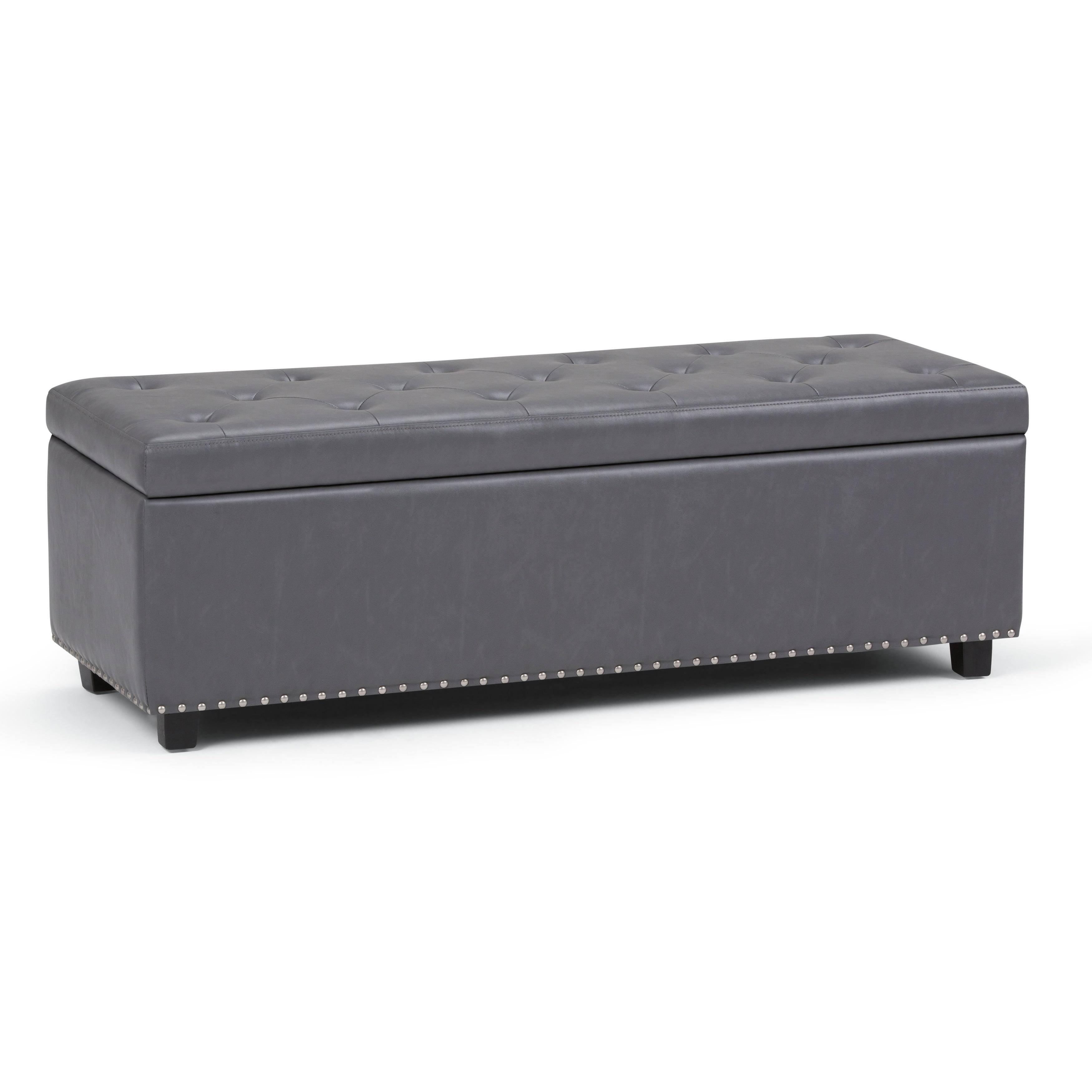 Stone Grey Rectangle Storage Ottoman M373705