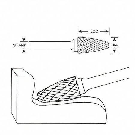 3/4x22 Carbide Bur Double Cut X759