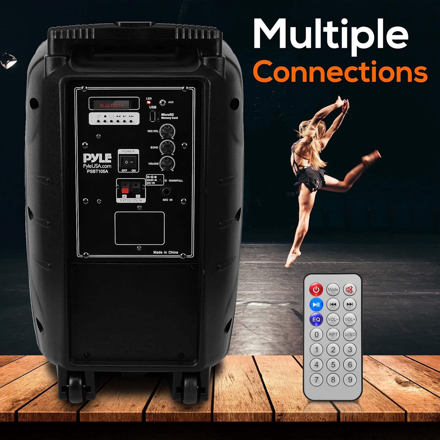 1000W Portable Bluetooth PA Speaker with UHF Wireless Microphone I18180