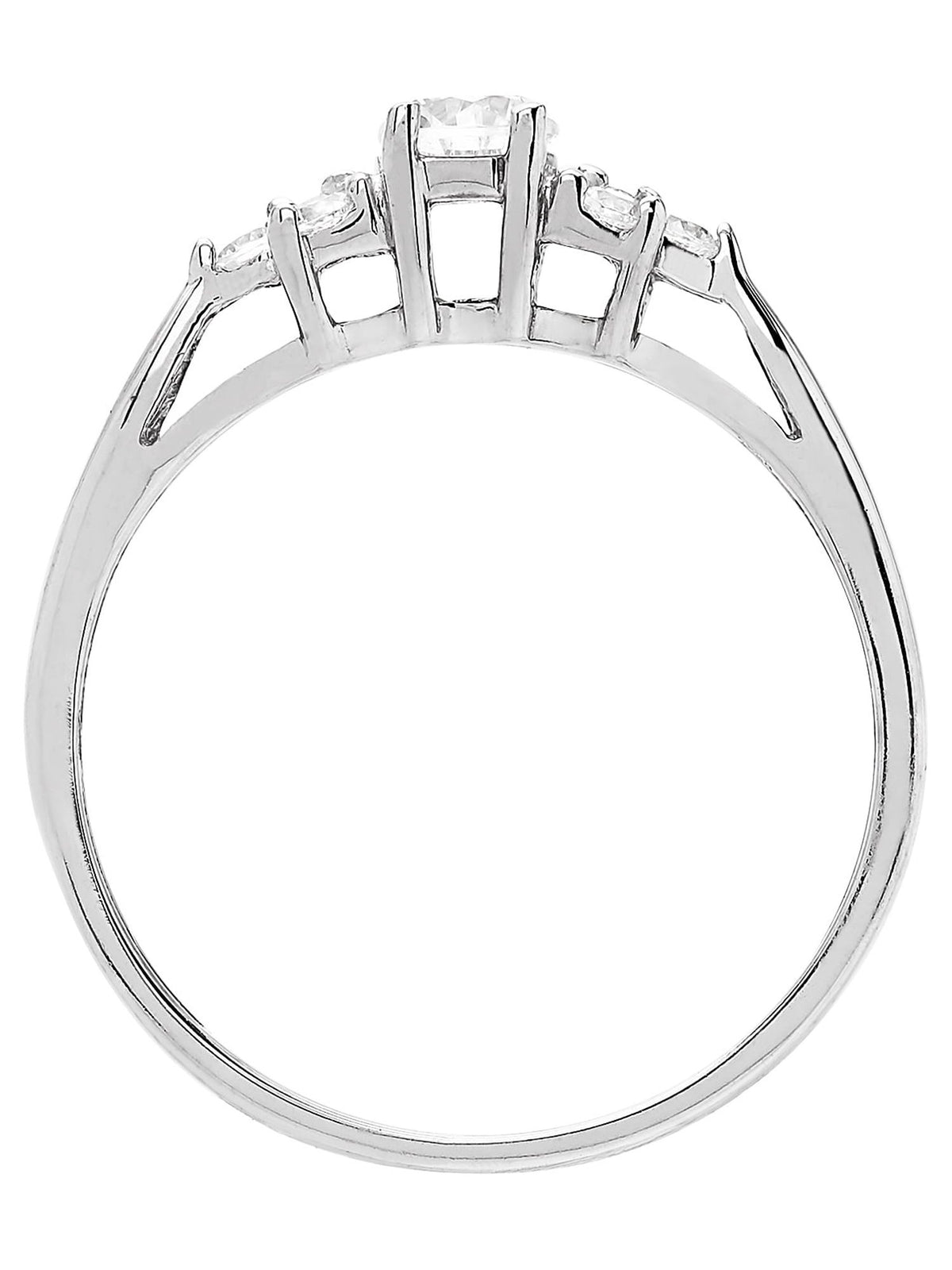 Cubic Zirconia Engagement Ring in 10K White Gold T702022
