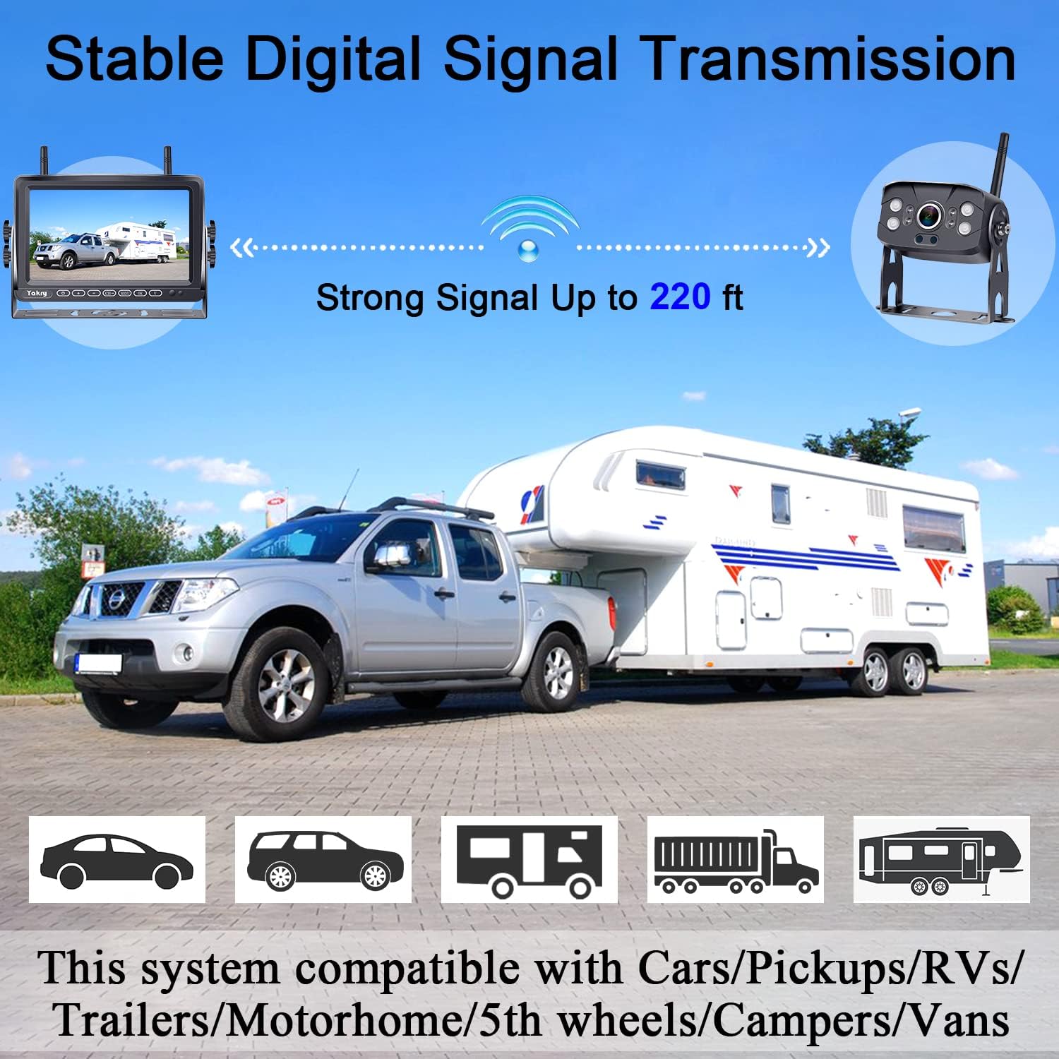 7 Inch Wireless HD 1080P Backup Camera with DVR Monitor X78306