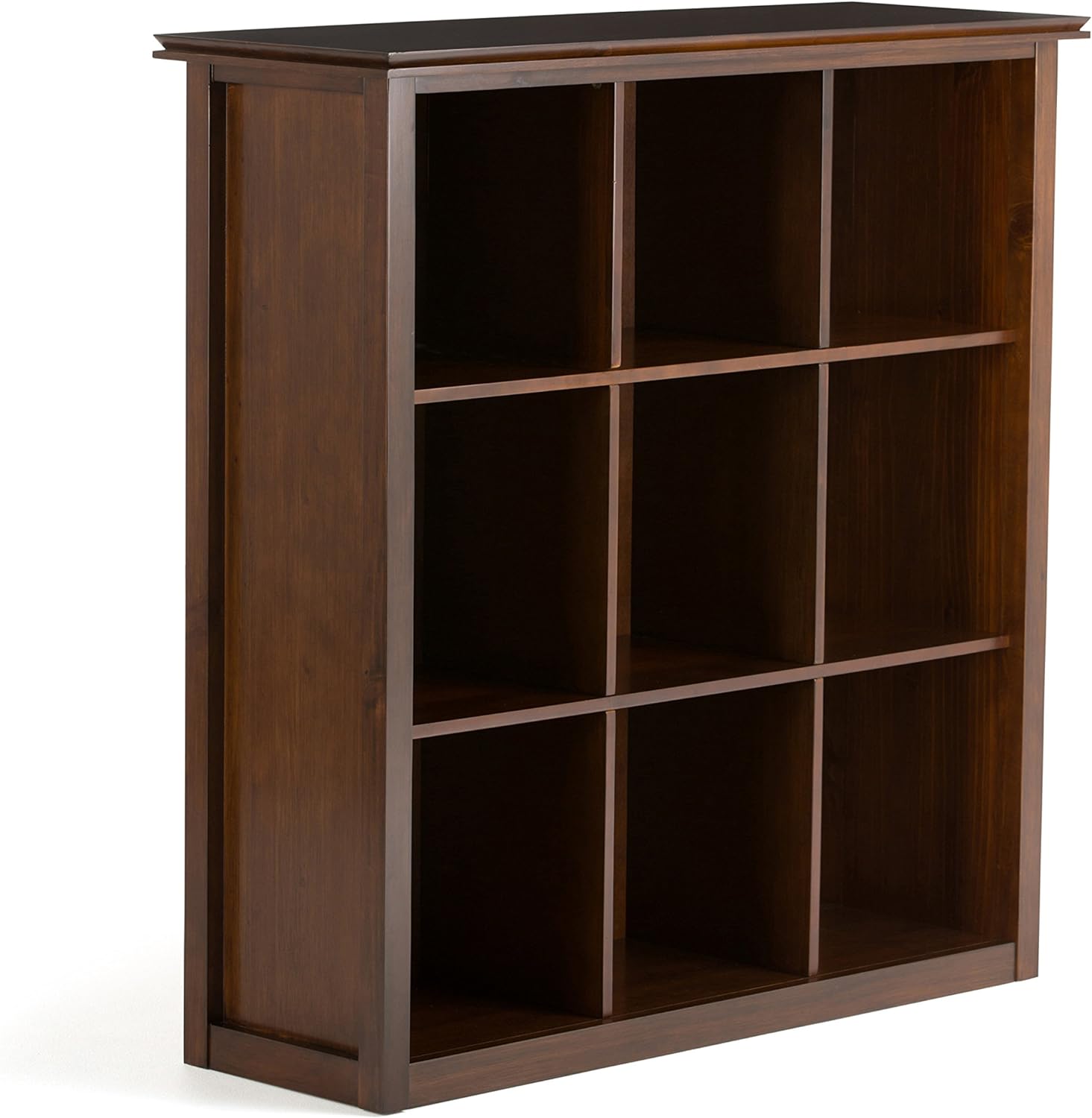 Distressed Grey 9 Cube Solid Wood Bookcase with 9 Shelves B3629