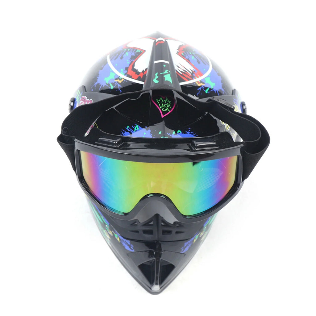 Youth Kids Motocross Helmet with Goggles Gloves DOT M491