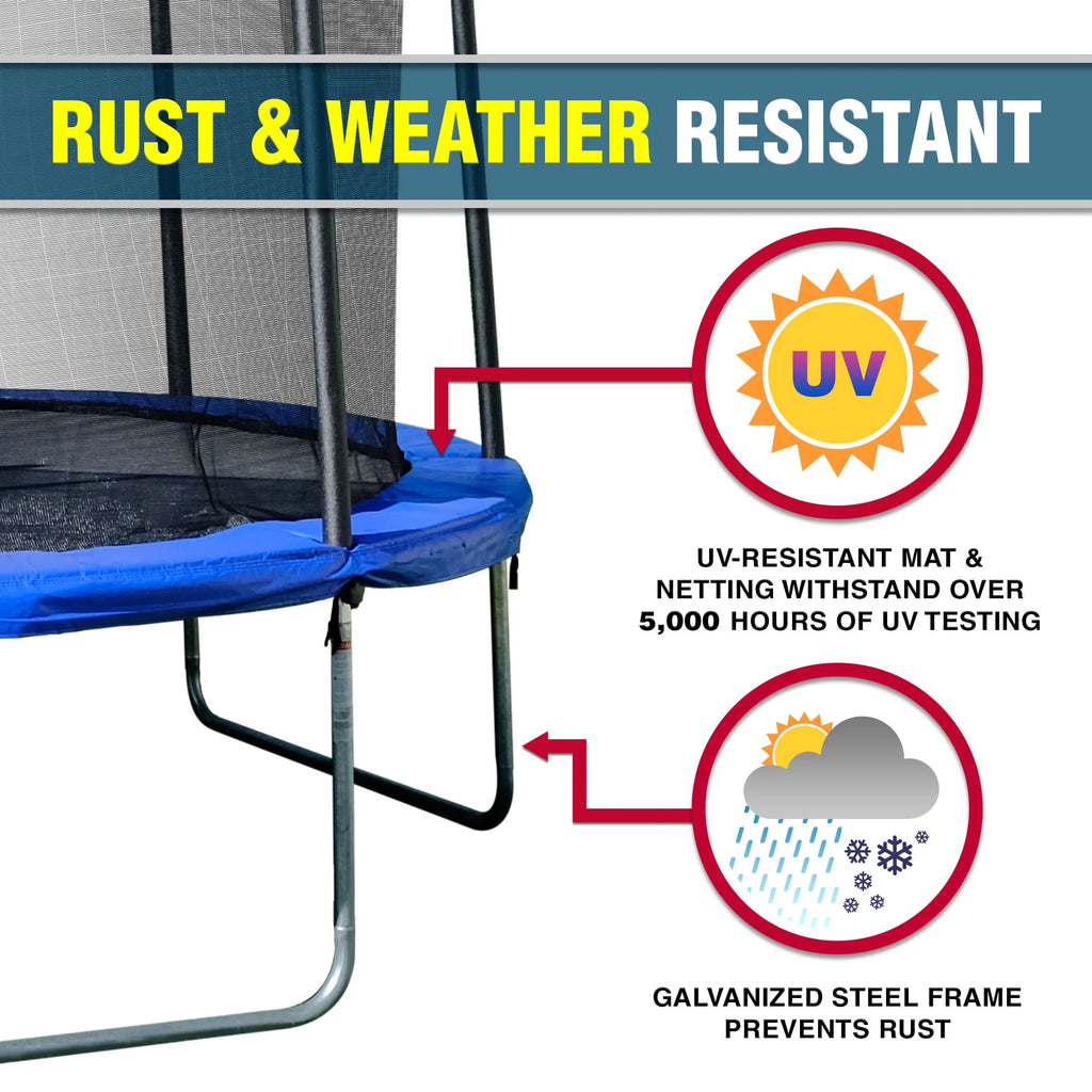12ft Trampoline with UV Resistant Safety Enclosure, Blue U491
