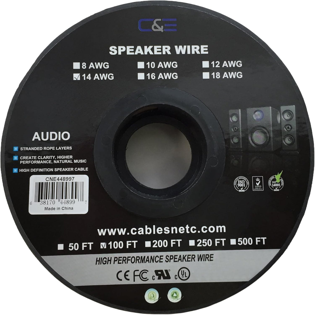 12AWG Oxygen-Free Copper Speaker Wire Cable H5003