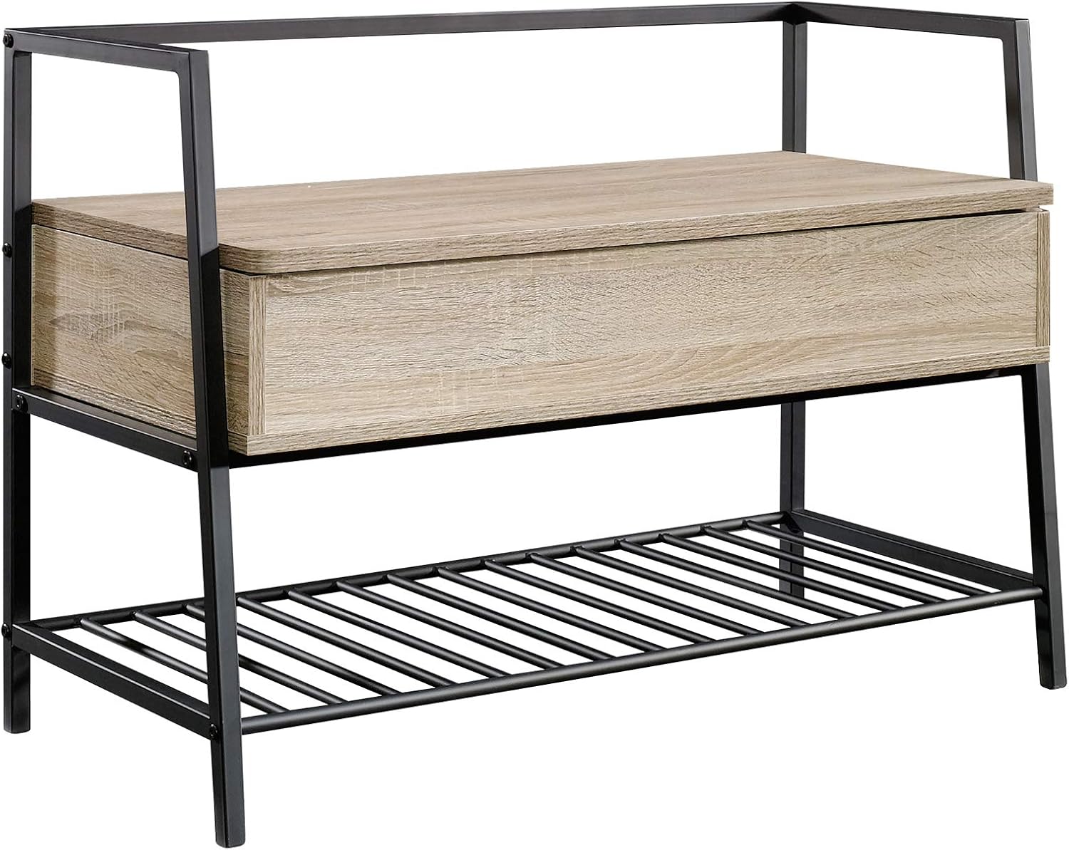 Storage Bench and Tall Bookcase, Charter Oak Finish M9547