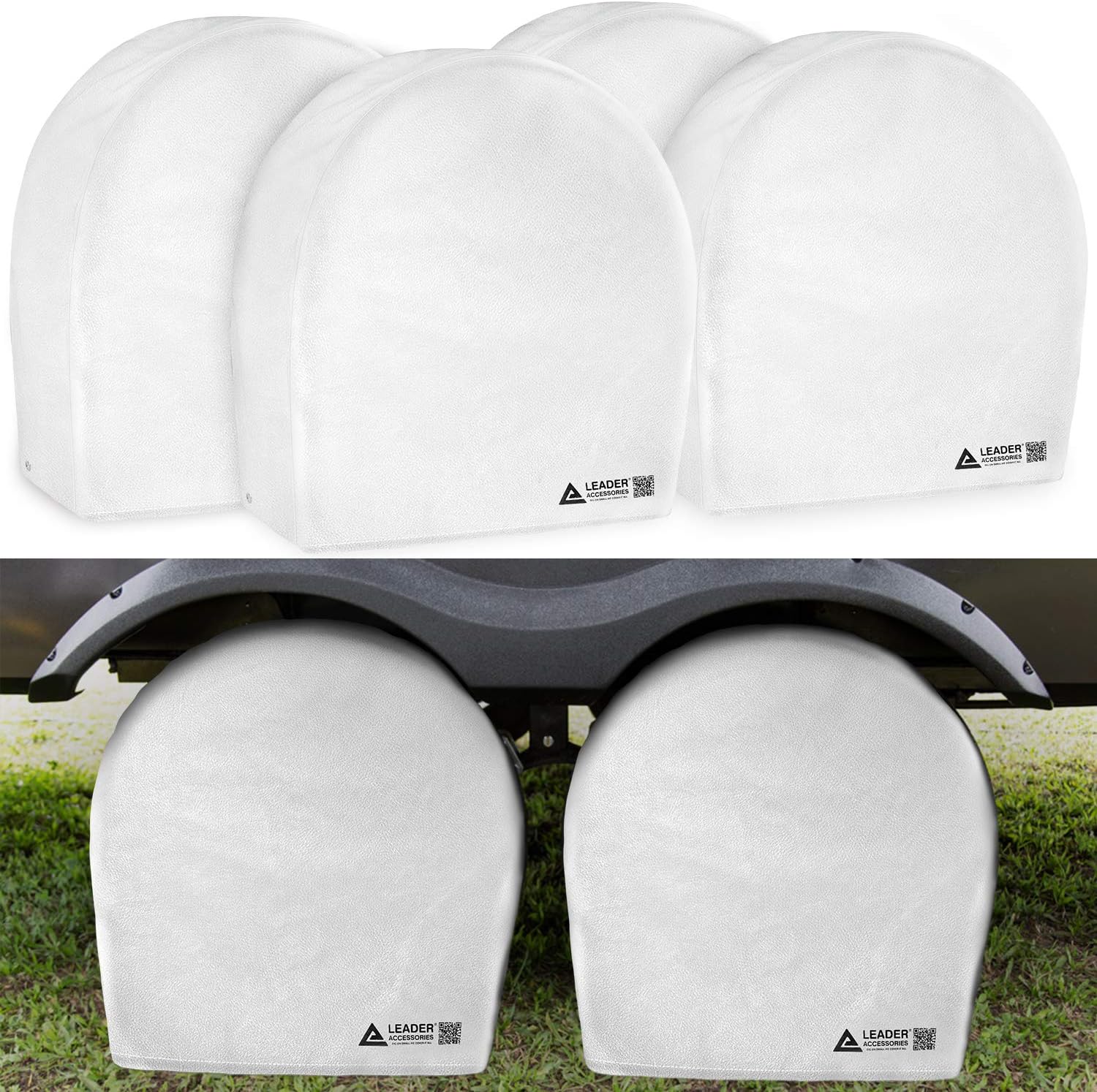 Black Waterproof Tire Covers 4 Pack for RV Trailer Camper Truck SUV O480