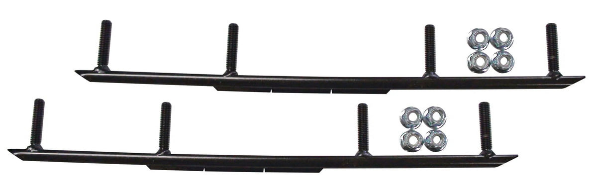 Green BX Snowmobile Skis with 6" Round Bars Complete Kit Q37646