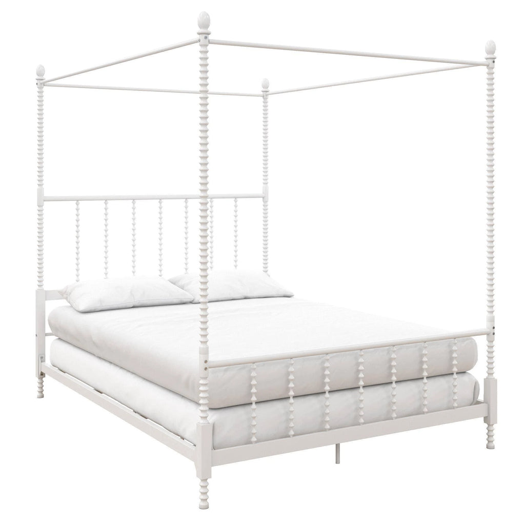 White Metal Canopy Bed V102139