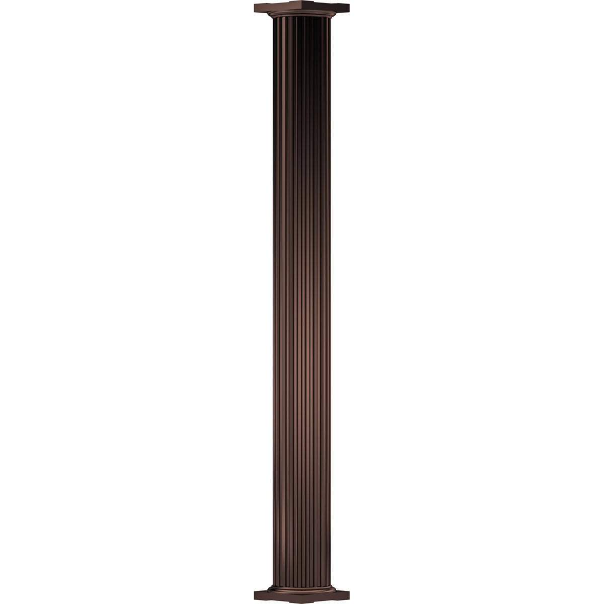 10x22 x 8& Endura-Aluminum Column, Round Shaft, Non-Tapered, Fluted, Textured Bronze Finish F282