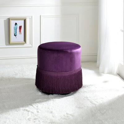 Eggplant Velvet Ottoman Z601