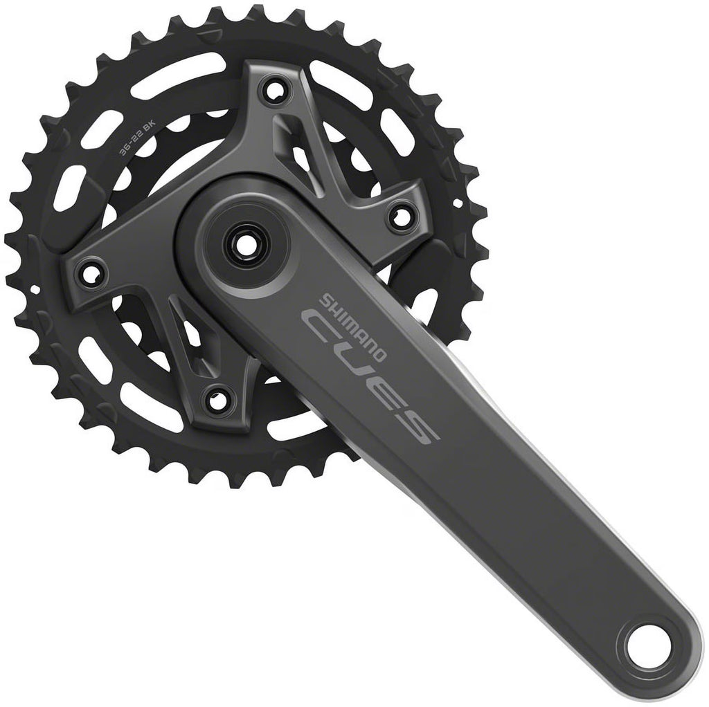 Shimano CUES FC-U6000-2B Crankset - 175mm, 9/10/11-Speed, 36/22t, 110 BCD, Hollowtech II, CL 3mm Outboard, Black X987314