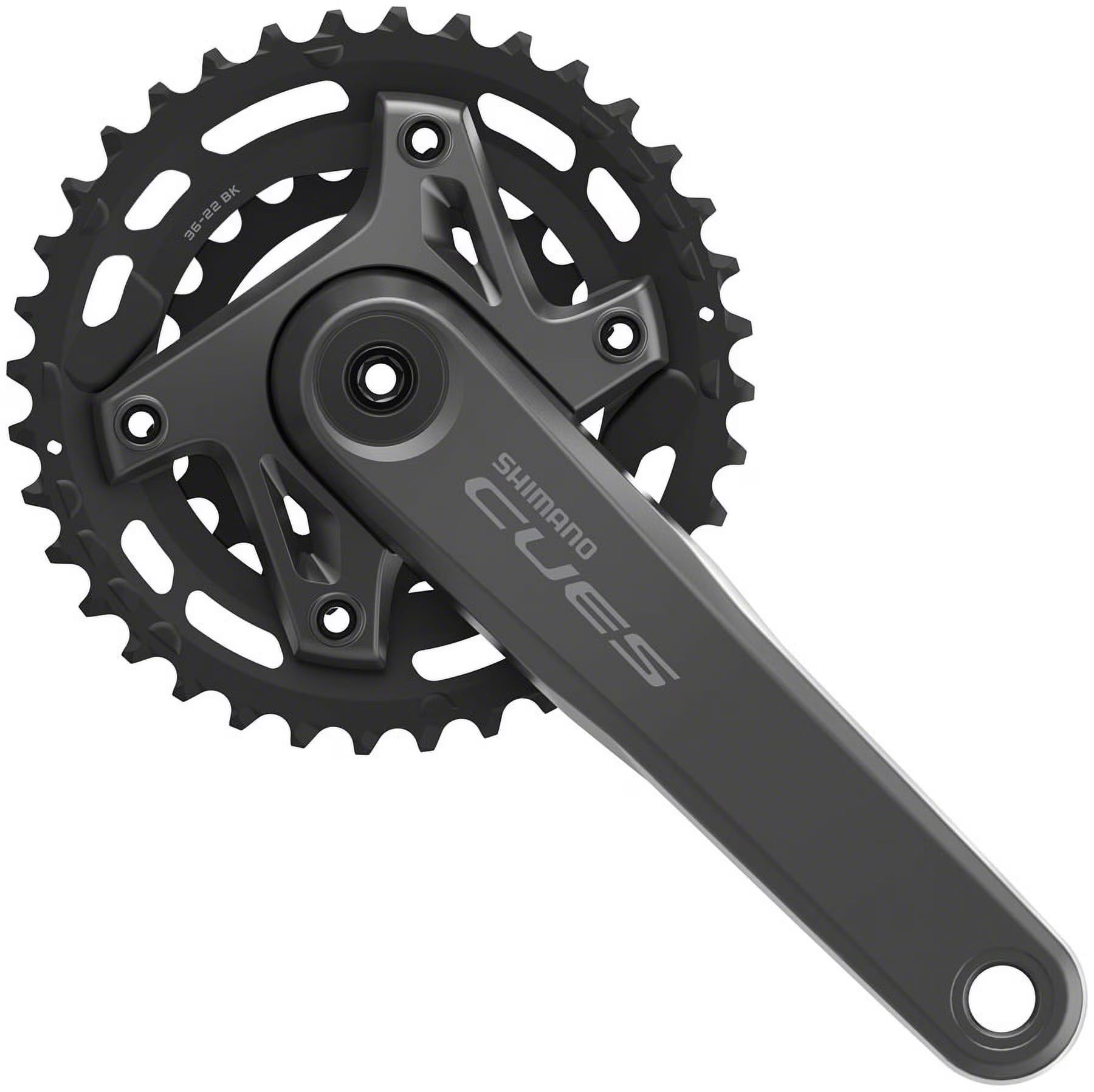 Shimano CUES FC-U6000-2B Crankset - 175mm, 9/10/11-Speed, 36/22t, 110 BCD, Hollowtech II, CL 3mm Outboard, Black X987314