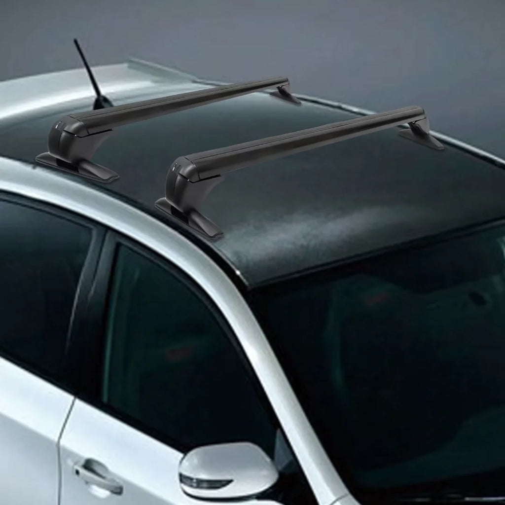 2Pcs Universal Aluminum Car Top Roof Rack Rail Adjustable Lockable Black G814098