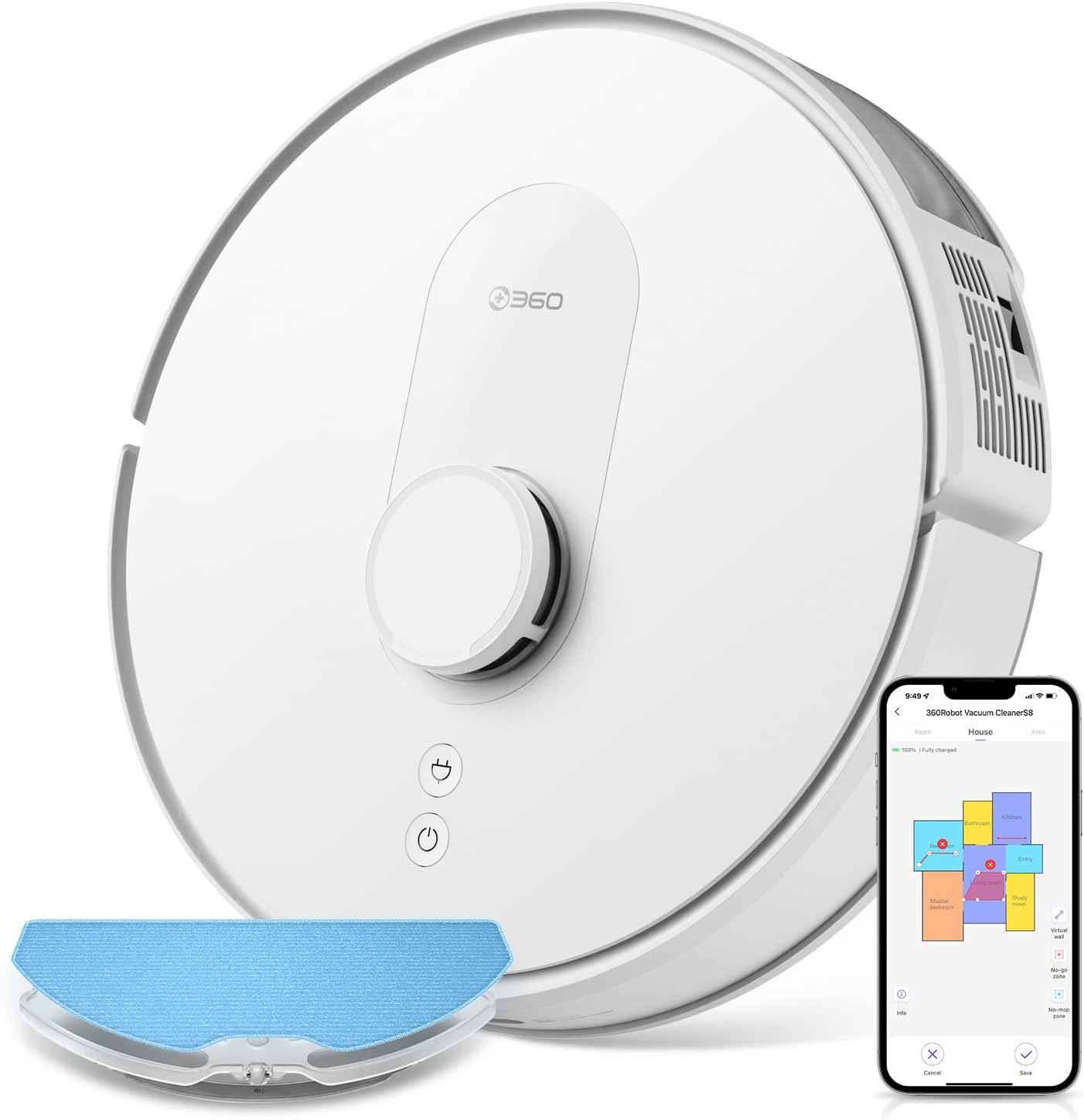 Robot Vacuum and Mop with LiDAR Navigation, 2700Pa Suction V4646