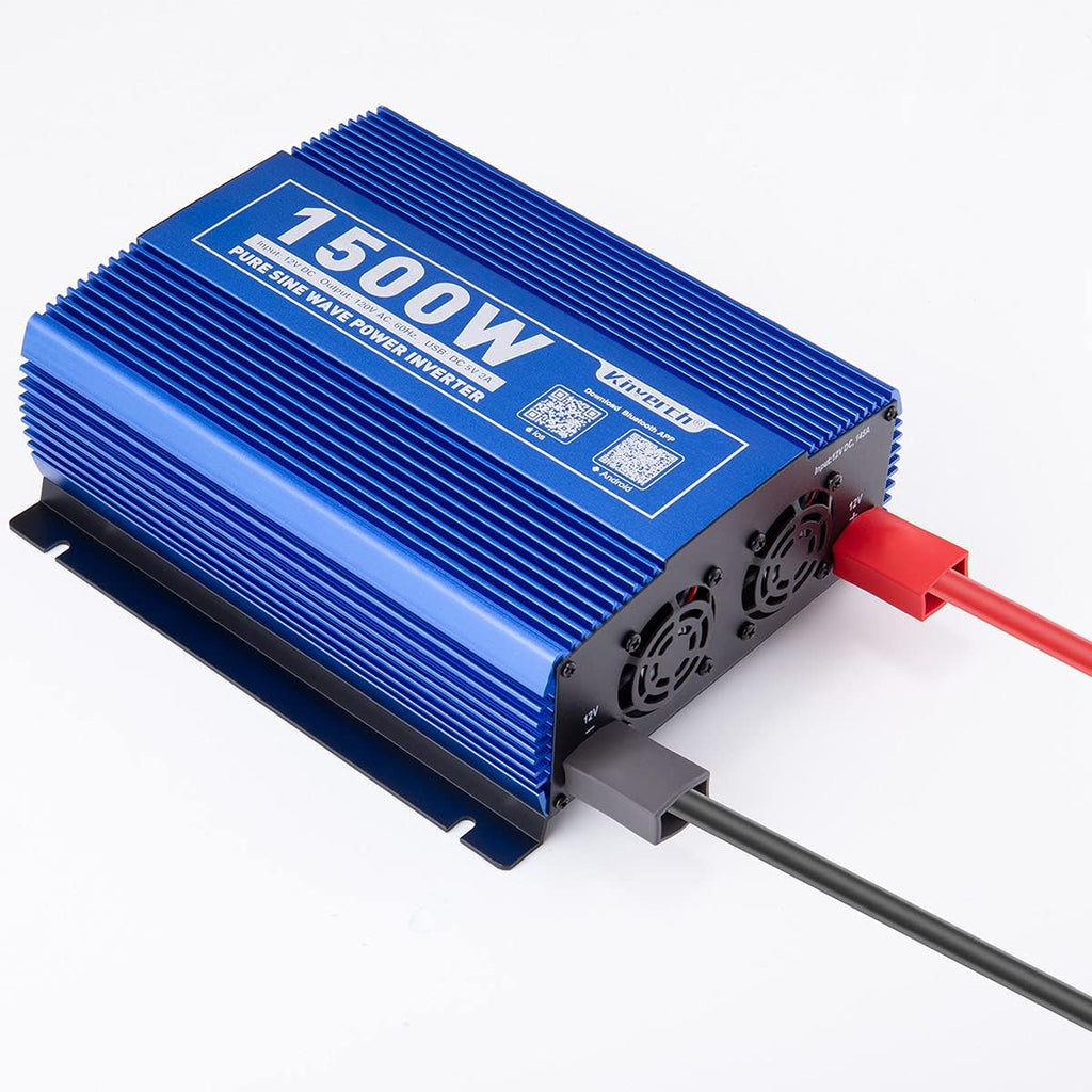 Pure Sine Wave Inverter 1000W DC 12V to AC 110V with Dual AC Outlets & 2A USB Ports G103