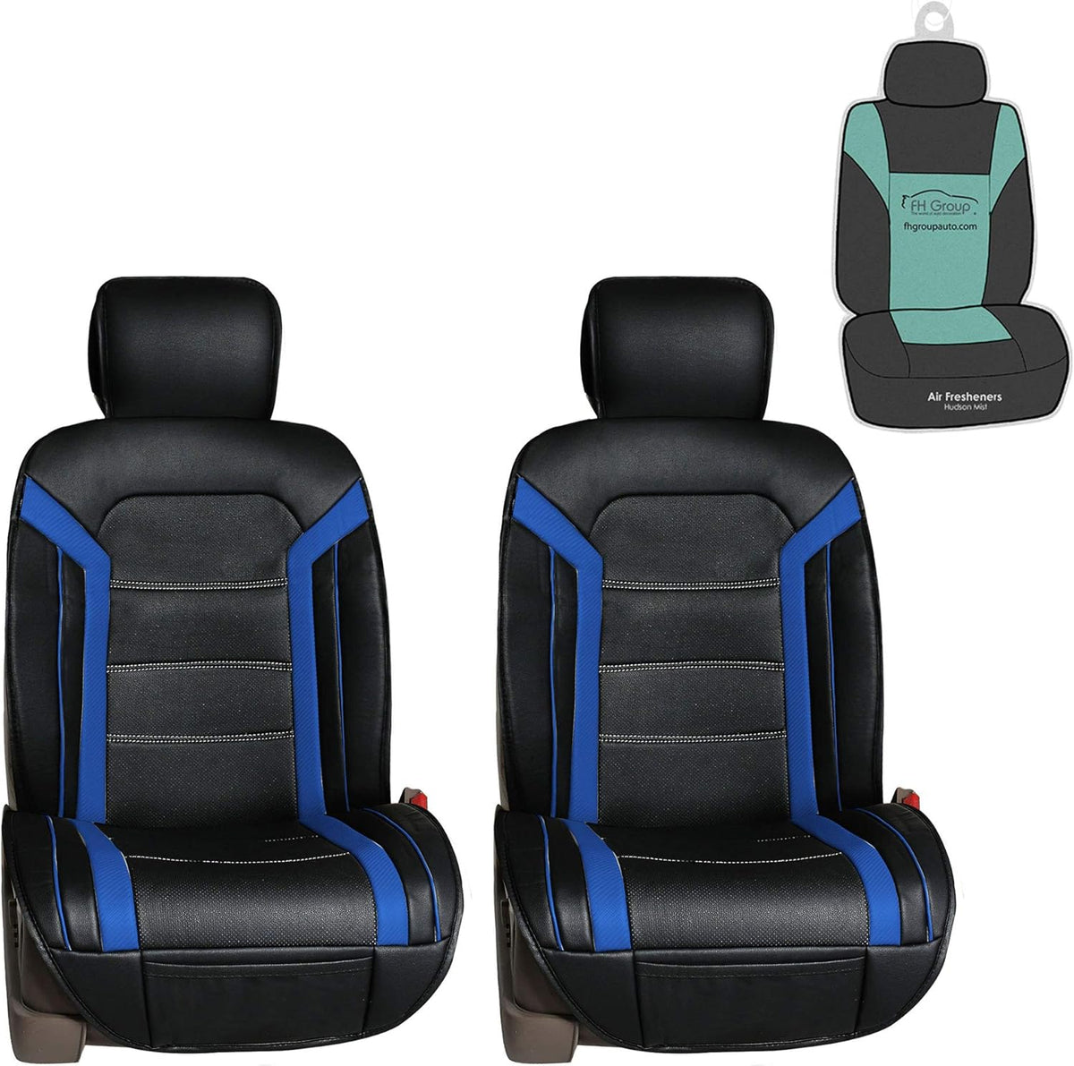 Black Leather Seat Cushions Front Set D824