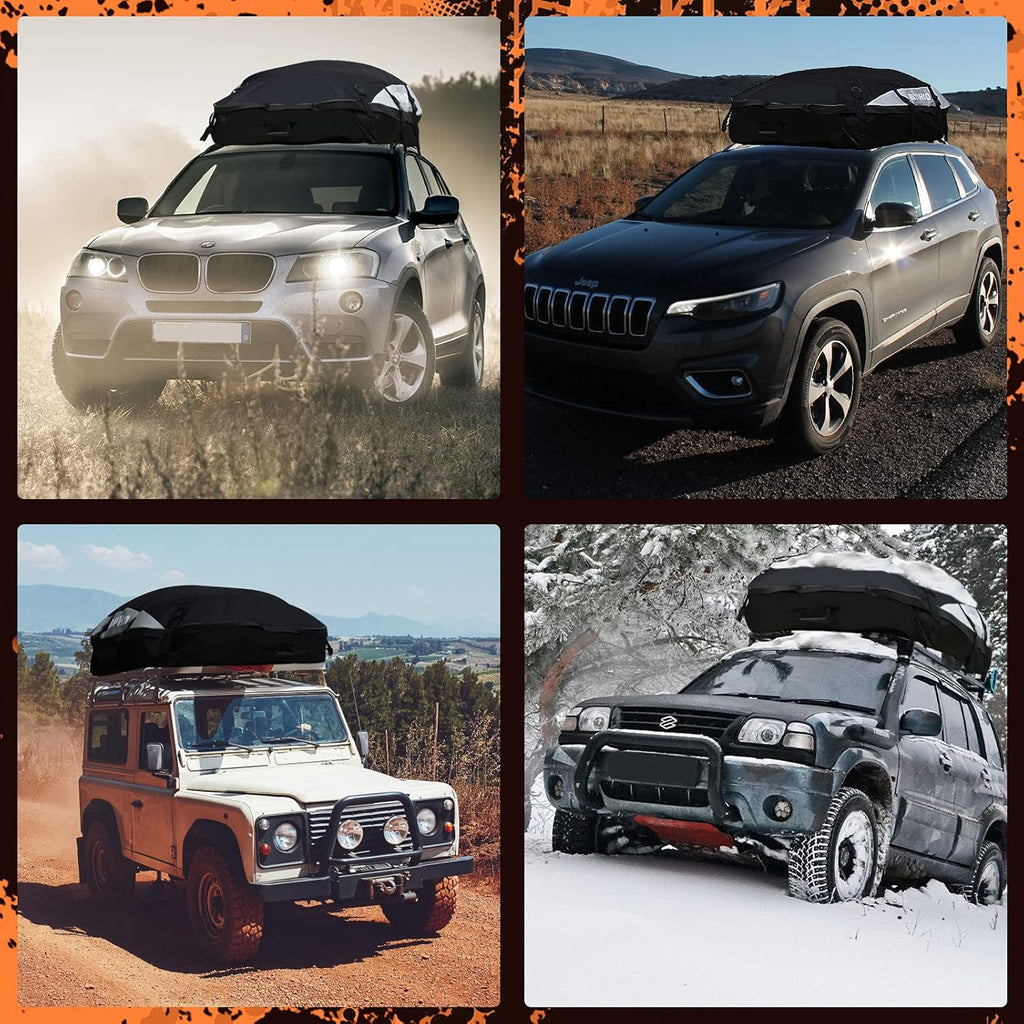 20 Cubic Feet Waterproof Rooftop Cargo Carrier with 8 Reinforced Straps J90810