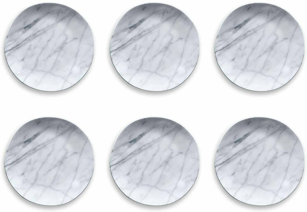 Carrara Marble Melamine Dinner Plate, Set of 6 Y21350
