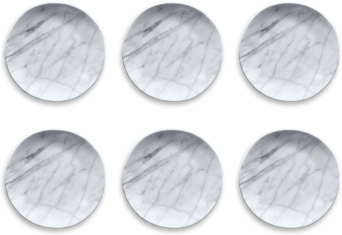 Carrara Marble Melamine Dinner Plate, Set of 6 Y21350