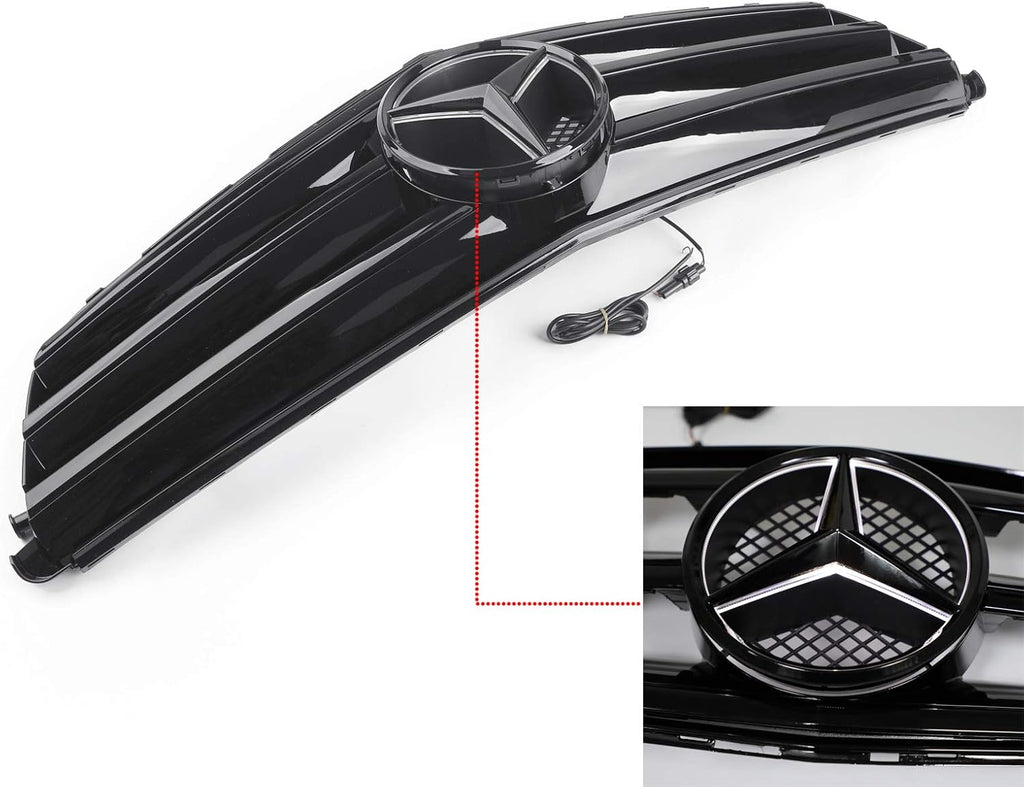 Car Front Grille with LED Emblem Black Y9620
