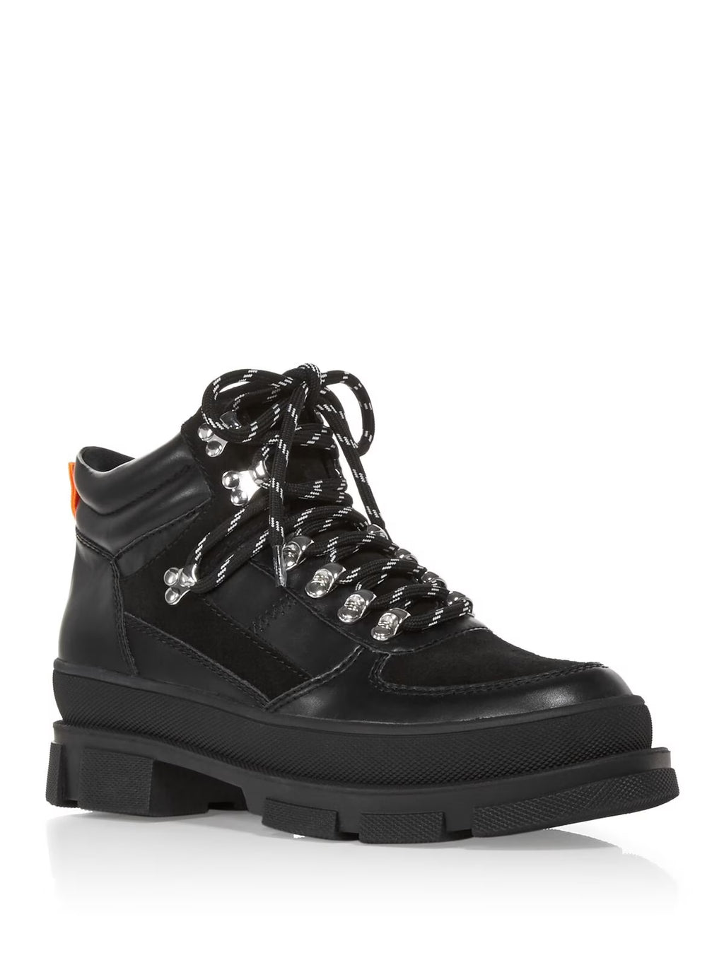 Black Platform Lace-Up Hiking Boots X3016