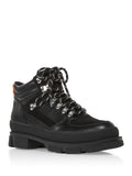 Black Platform Lace-Up Hiking Boots X3016