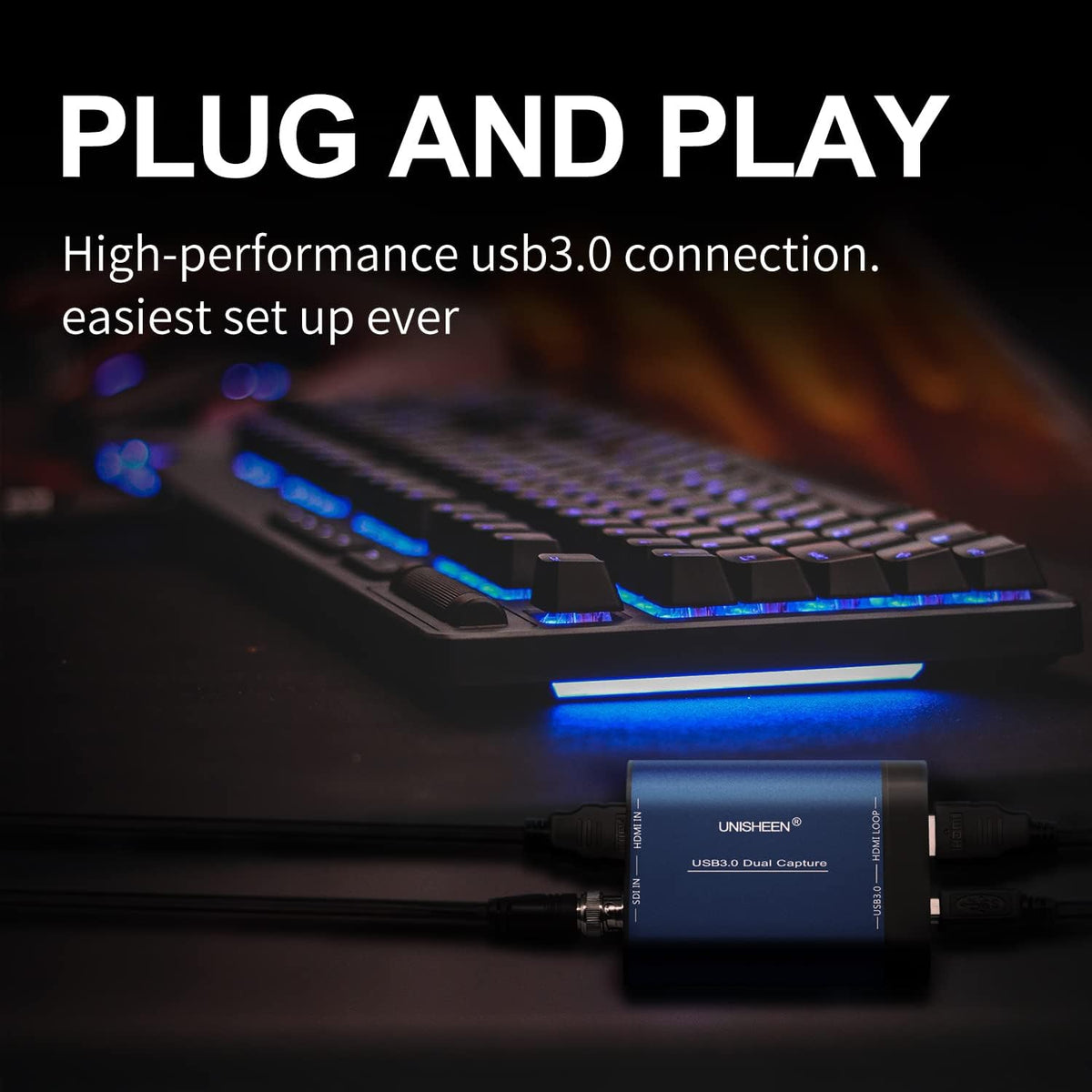 USB 3.0 HDMI SDI Dual Input Capture Card Video Grabber Converter M824345