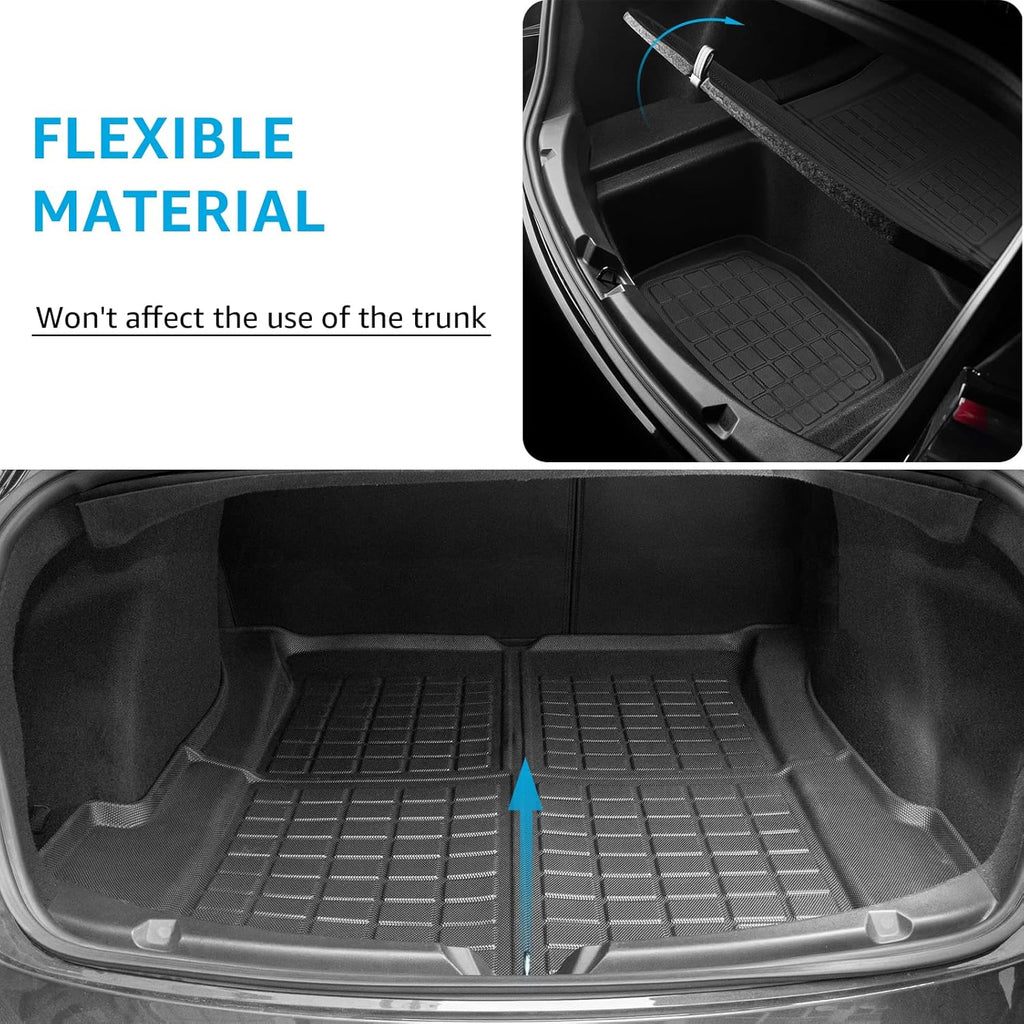 Tesla Model 3 Floor Mats TPE Full Set All Weather Waterproof Front Rear Cargo Liner C719567