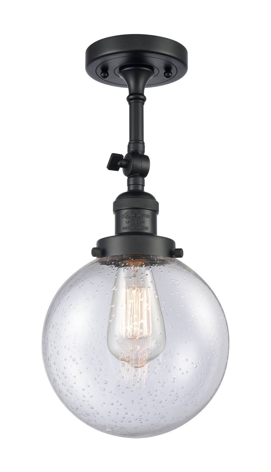 Matte Black LED Semi-Flush Mount Light I6051