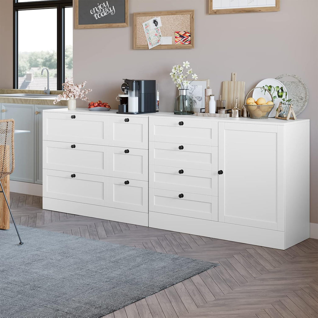 White 6 Drawer Wood Storage Cabinet S898931