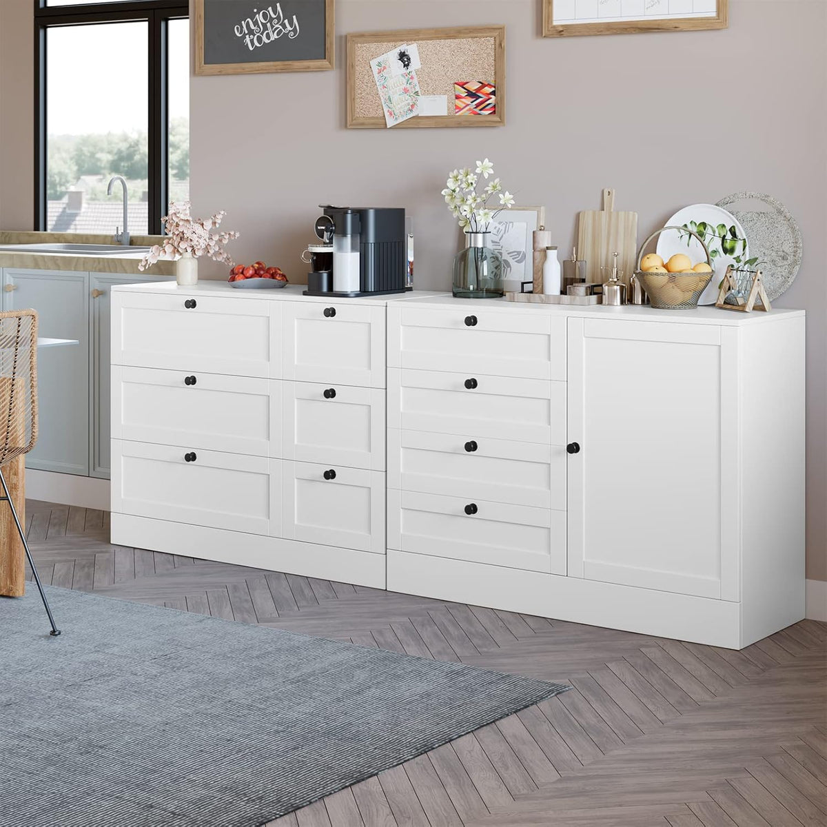 White 6 Drawer Wood Storage Cabinet S898931