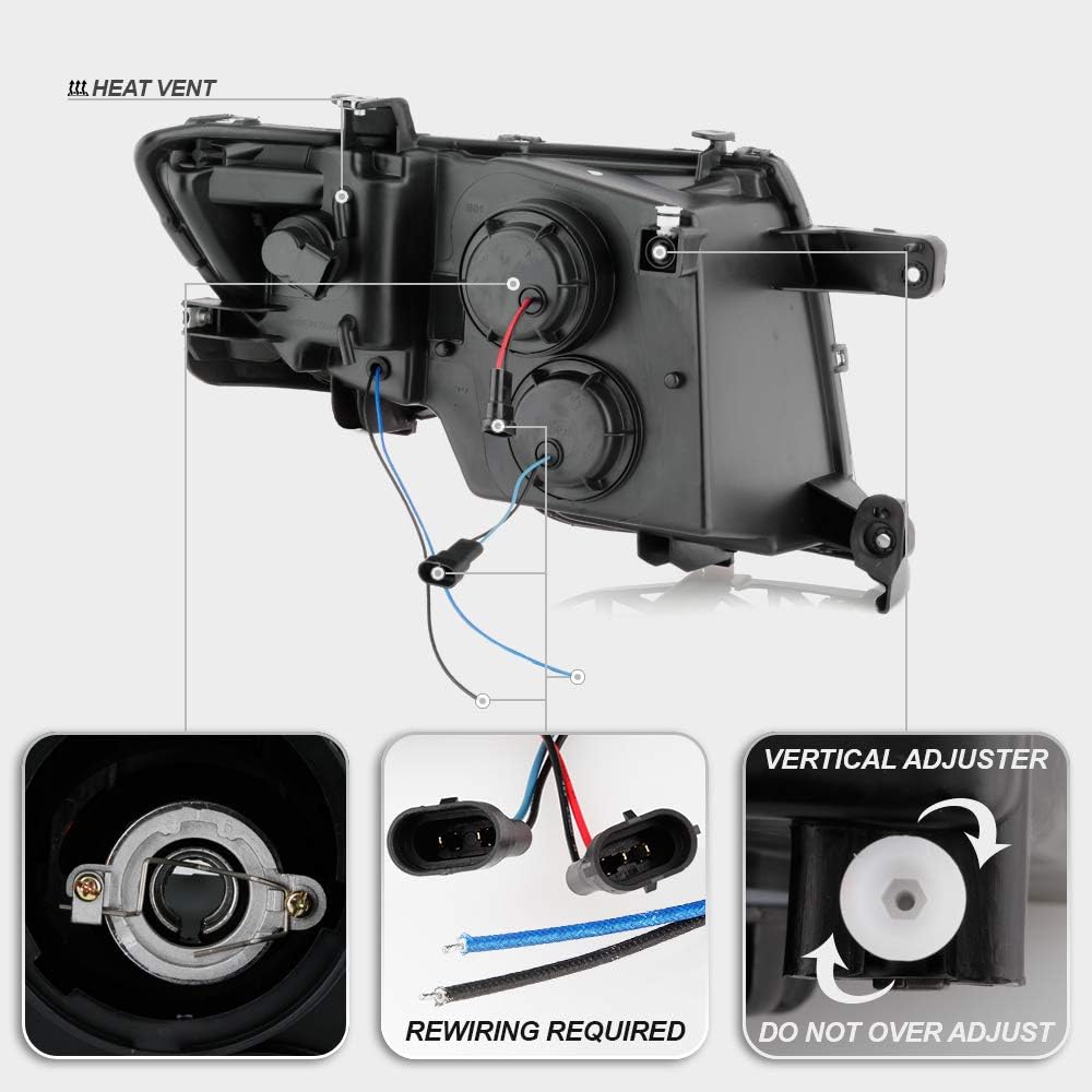 Black Housing Projector Headlights Headlamps Assembly U387819