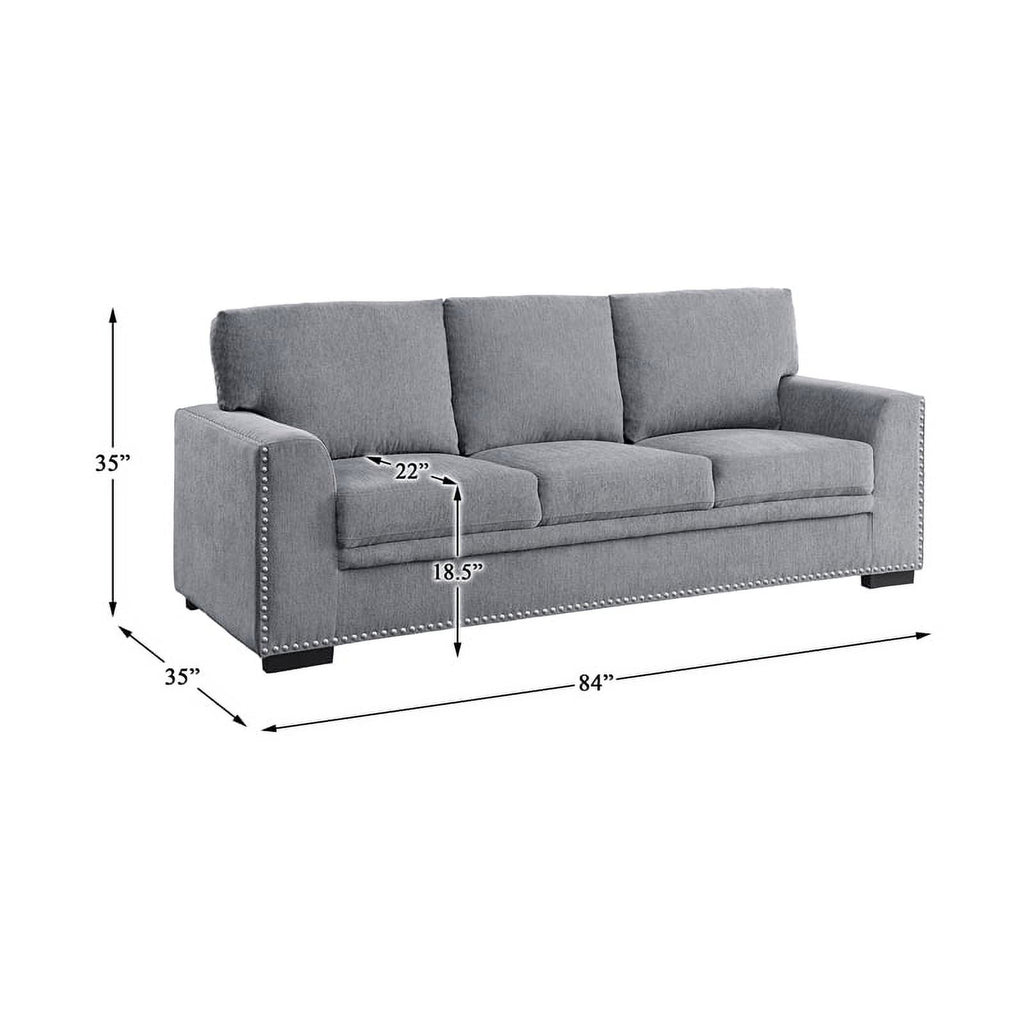 Dark Gray Chenille Fabric Sofa O8112