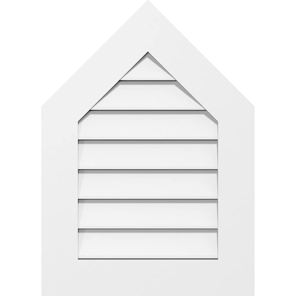 Peaked Top Surface Mount PVC Gable Vent 7/12 Pitch C607170