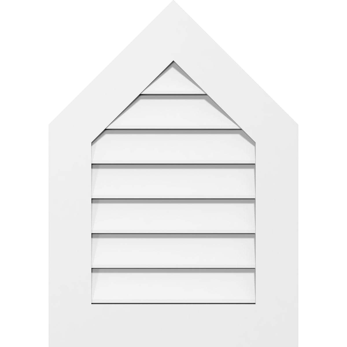 Peaked Top Surface Mount PVC Gable Vent 7/12 Pitch C607170
