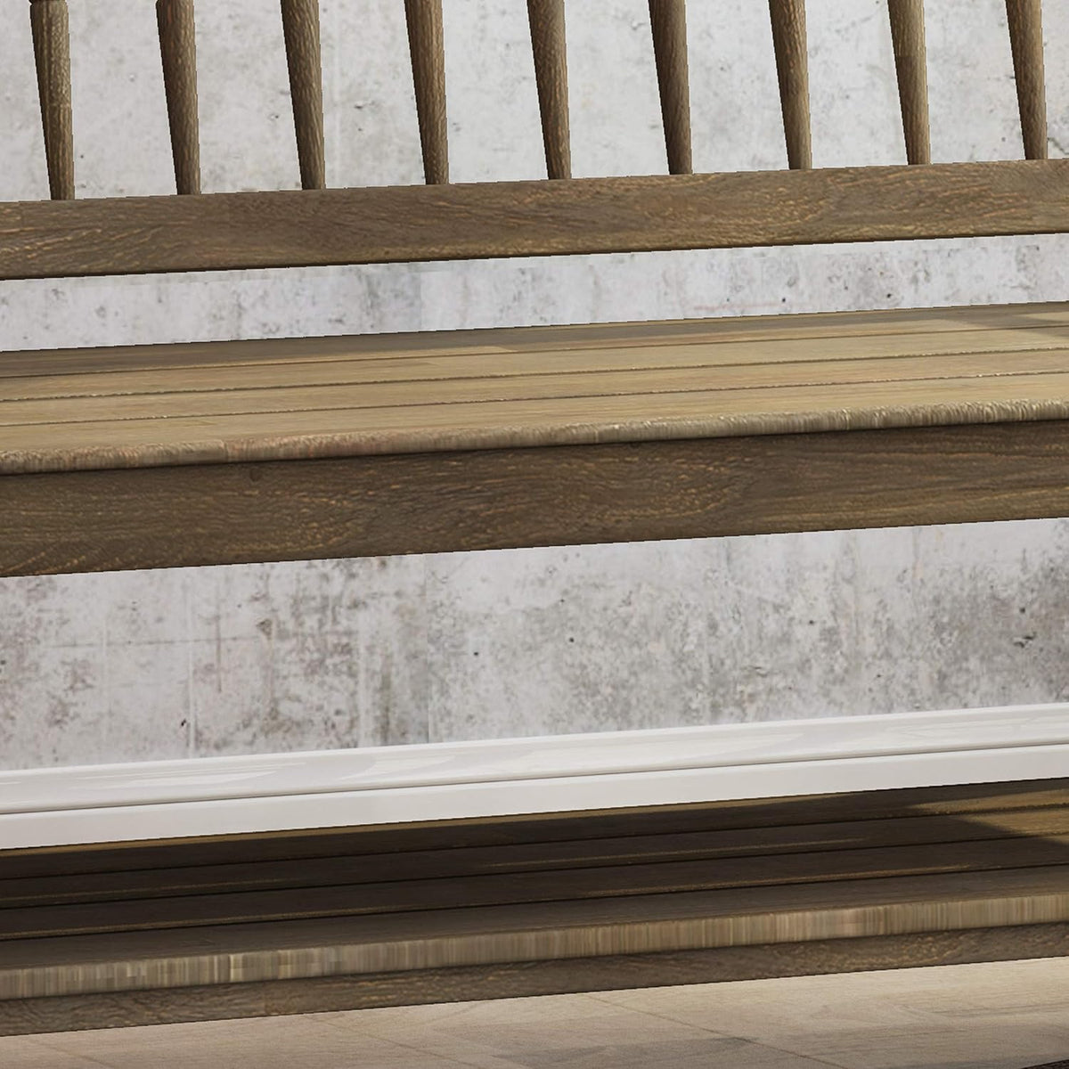 Gray and Black Acacia Wood Bench with Shelf N47239