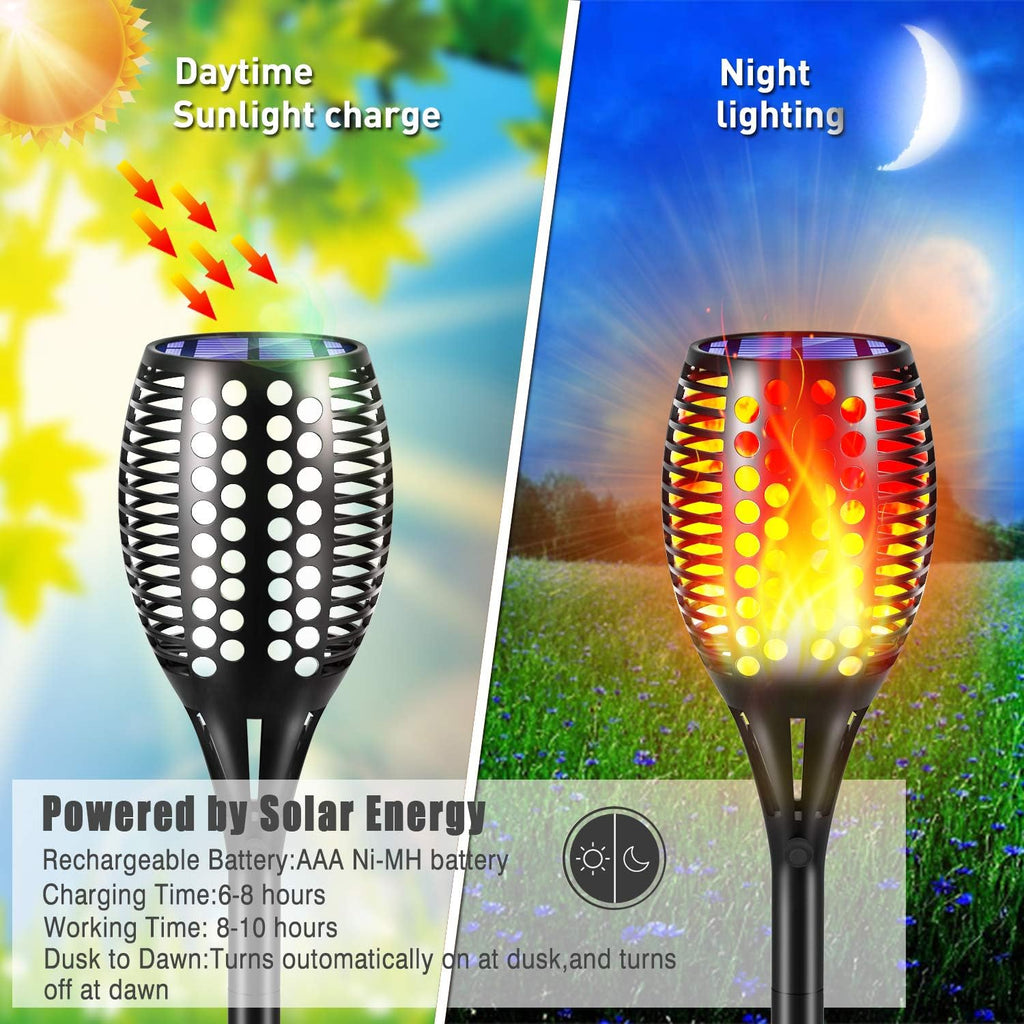 4 Pack Circle Solar Torch Lights D859860