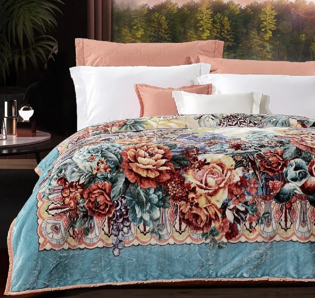 King Size Reversible Velvet Fleece Blanket B4566