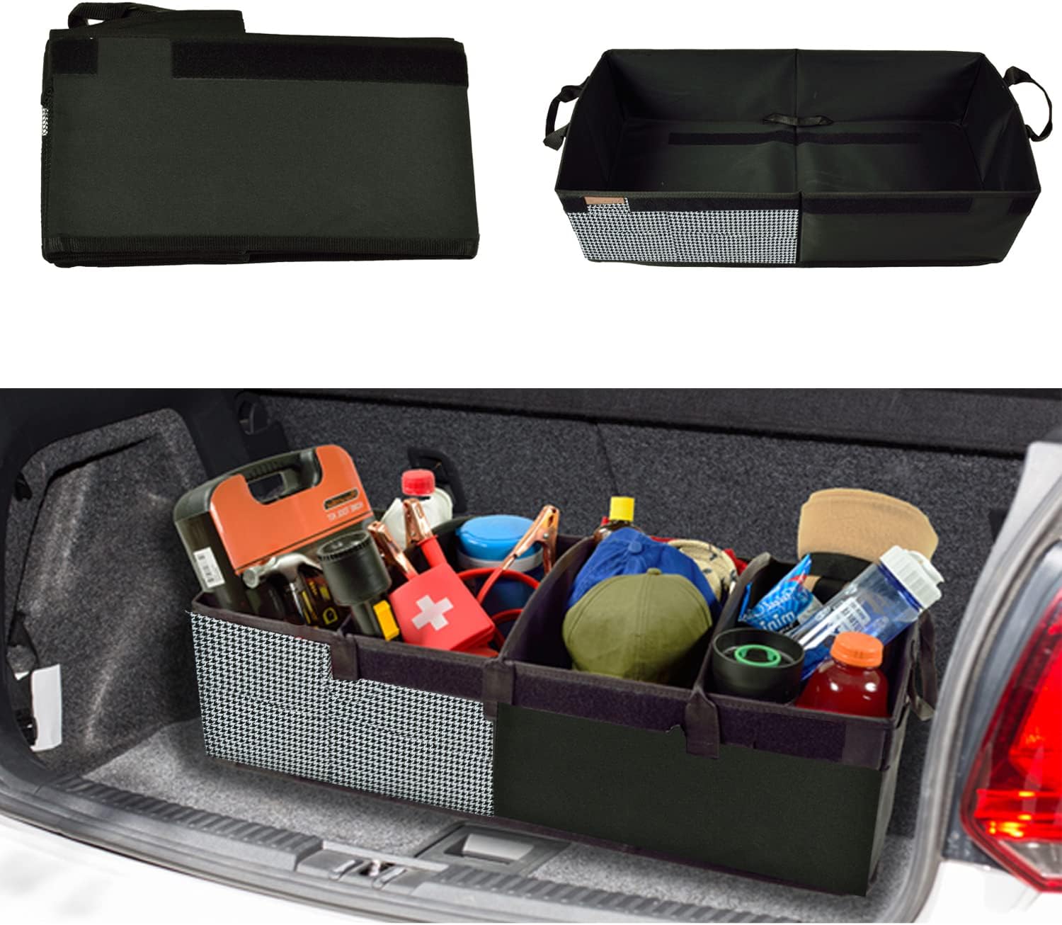 Heavy Duty Rigid Base Trunk Organizer with 28 Can Capacity Leak Proof Cooler H693277