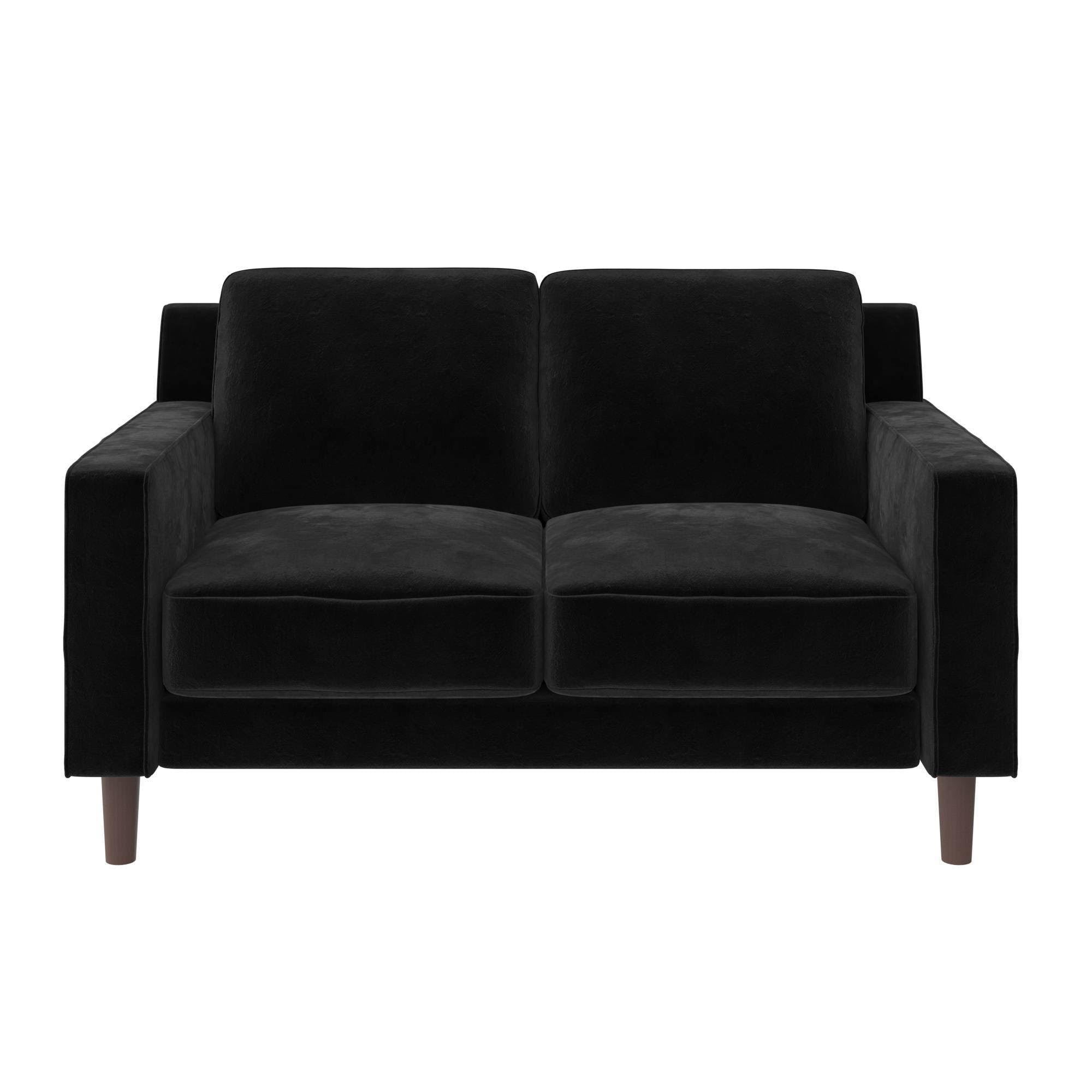 Black Velvet Loveseat 2 Seater Sofa L351067