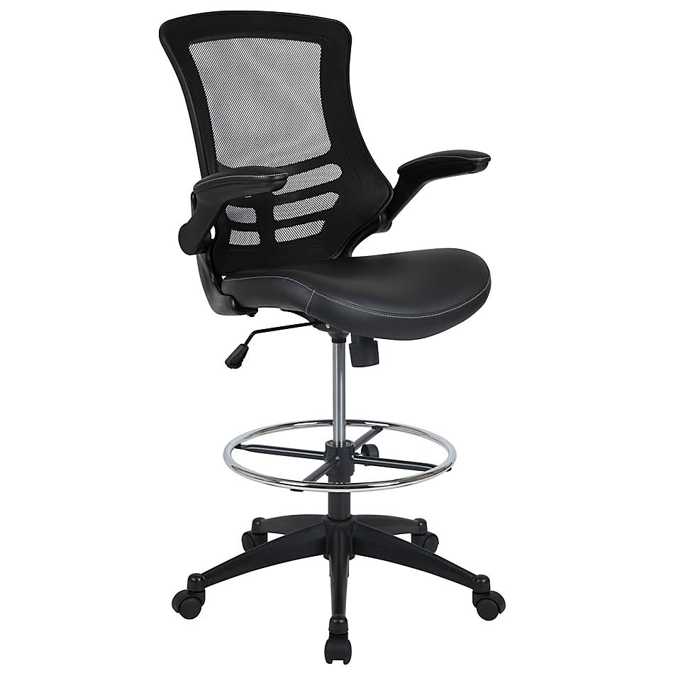 Black Mid-Back Mesh Drafting Chair I931675