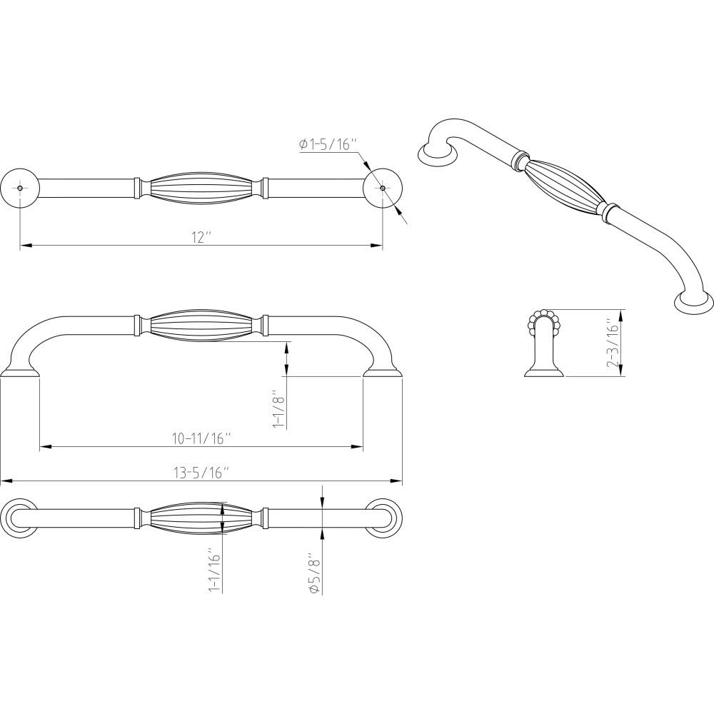 Distressed Pewter Appliance Pull Q930